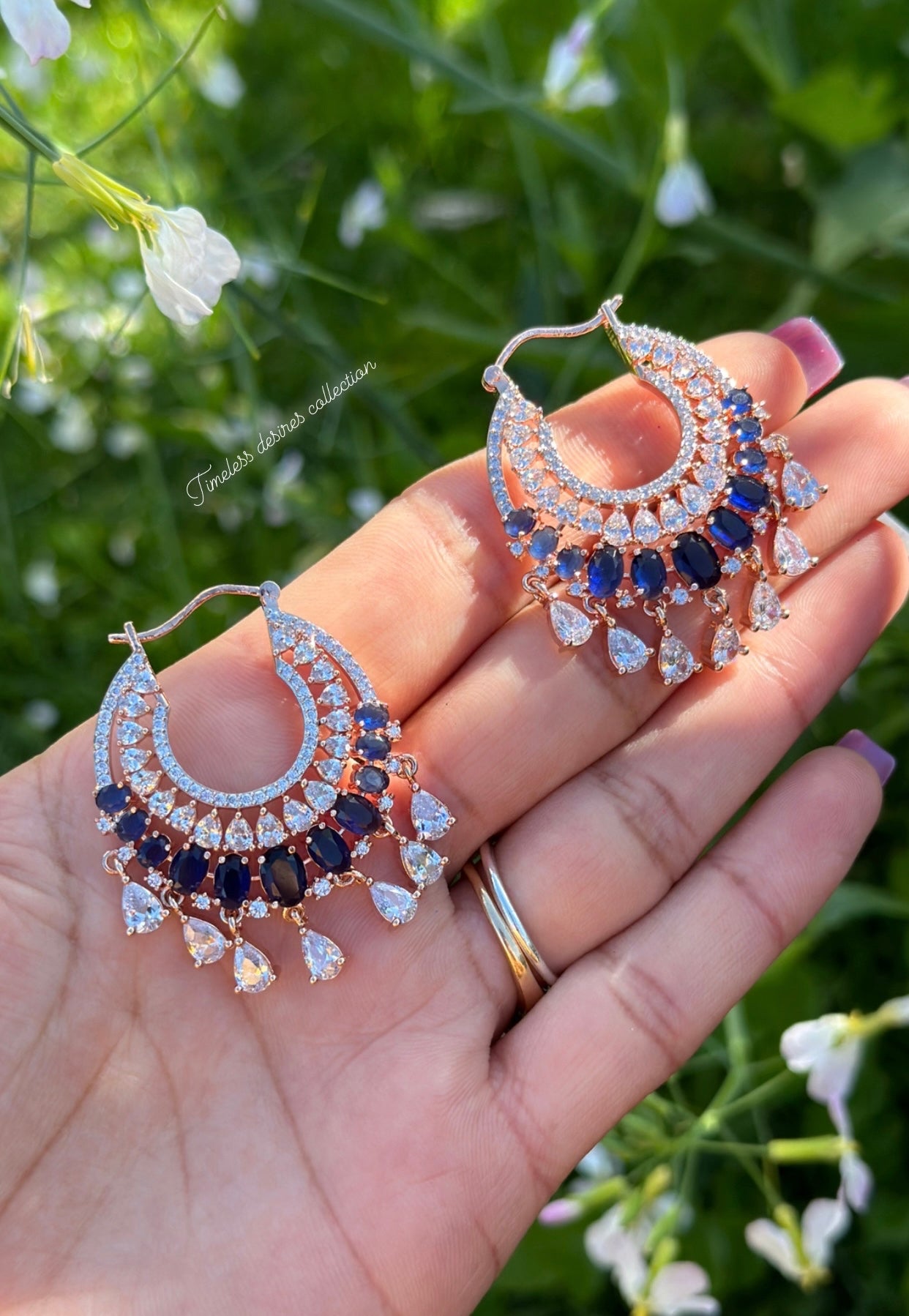 American Diamond waliya earrings ( Code: A3 )