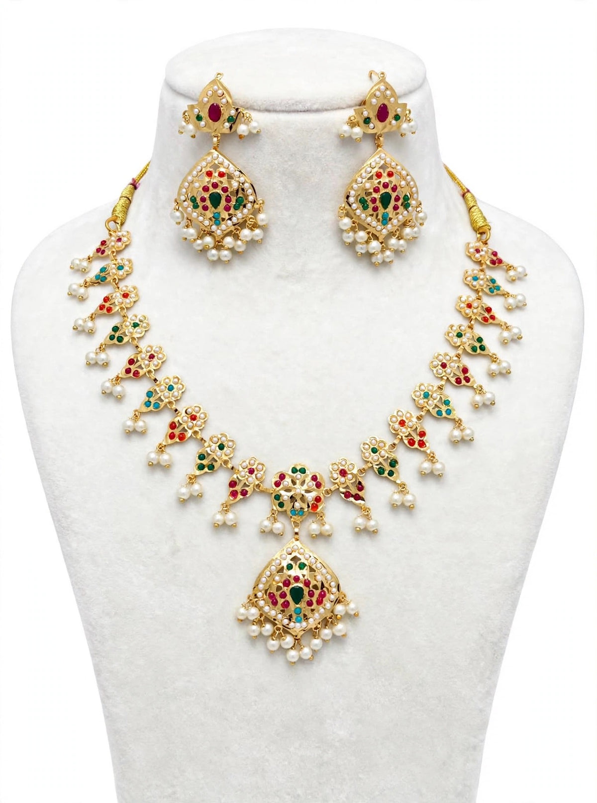 Traditional Multi colour necklace set - X41