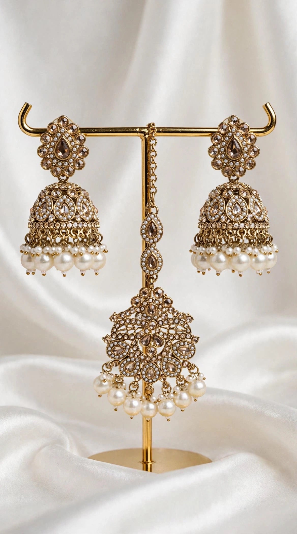 Golden jhumki tikka - x14