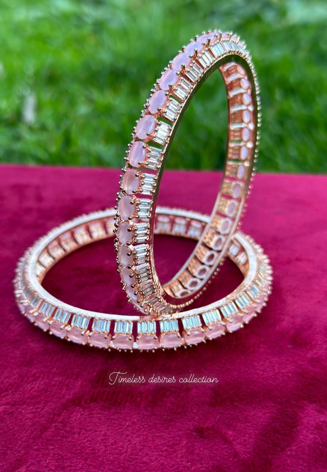 Baby pink American diamond kangan / bangles