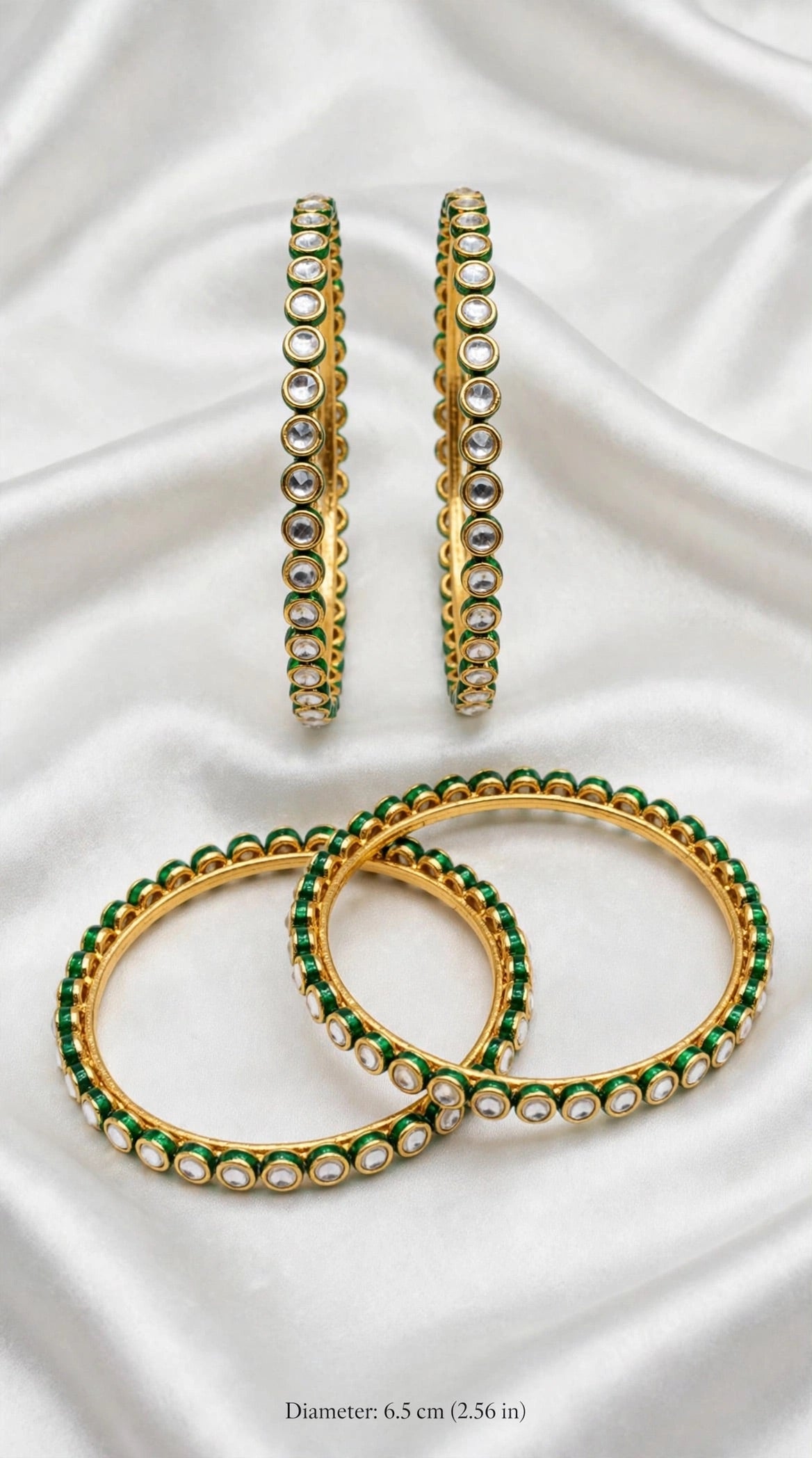 Kundan Gold Kade bangles - Size 2.6
