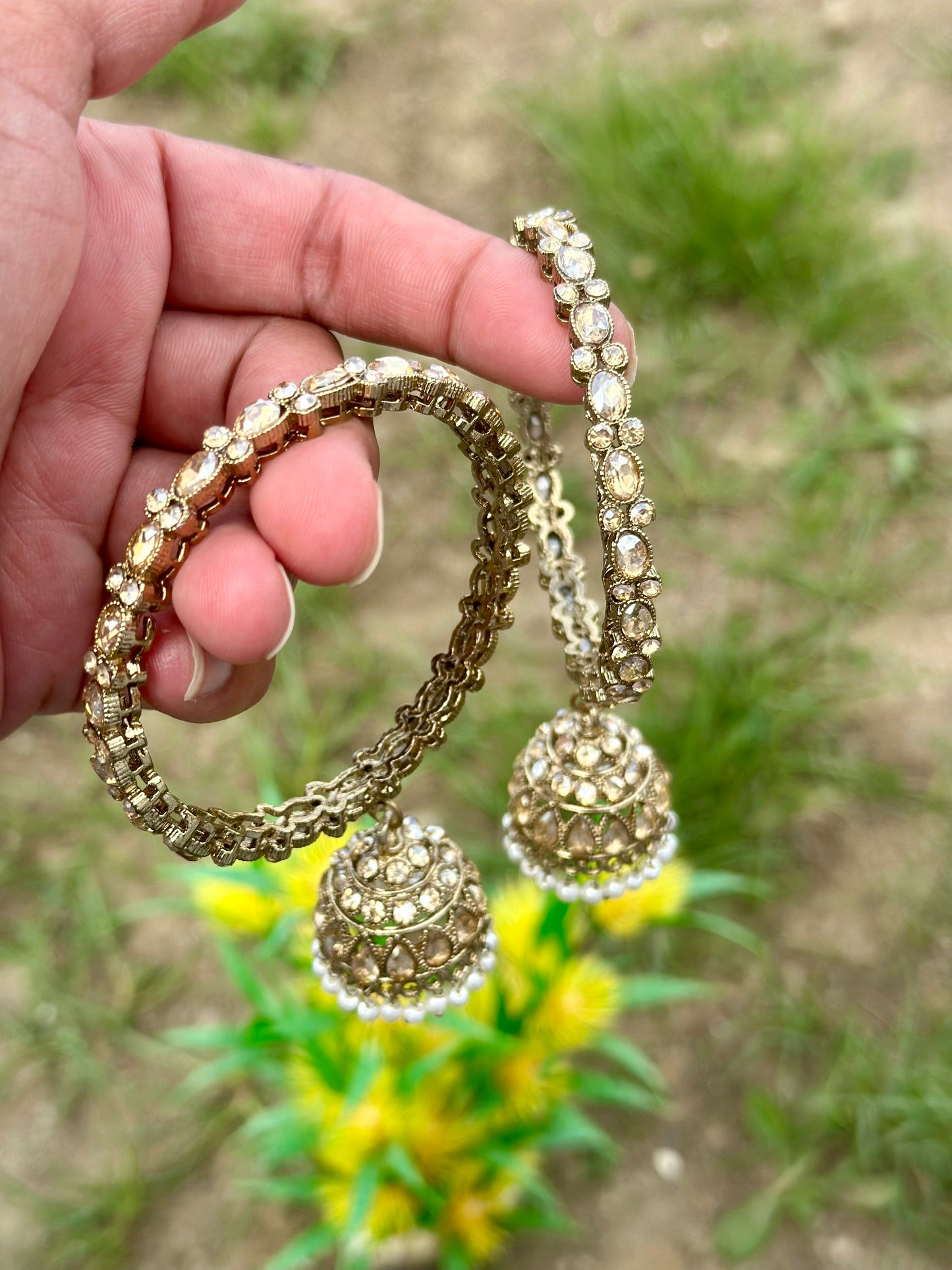 Polki bangles with latkan (set of 2) B13