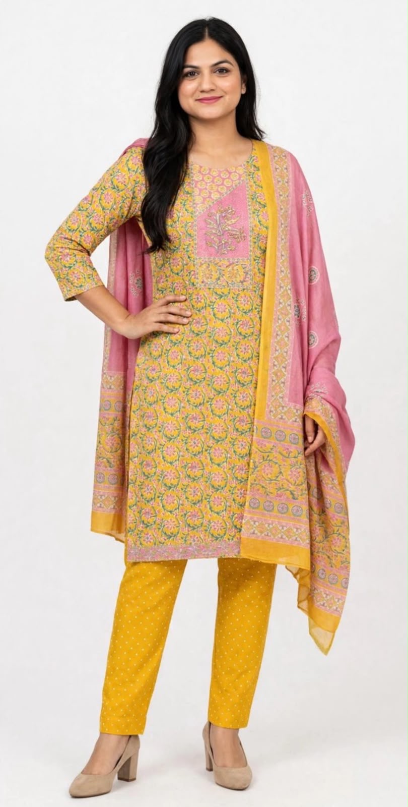 Cotton 3 Pcs suit , Code: 167