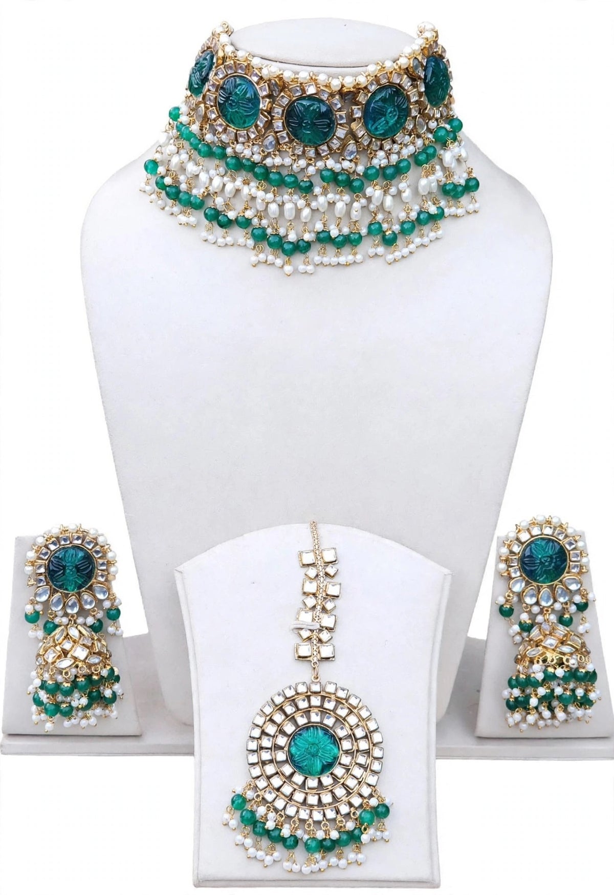 Peacock necklace/choker set in kundan ( high quality )- N36