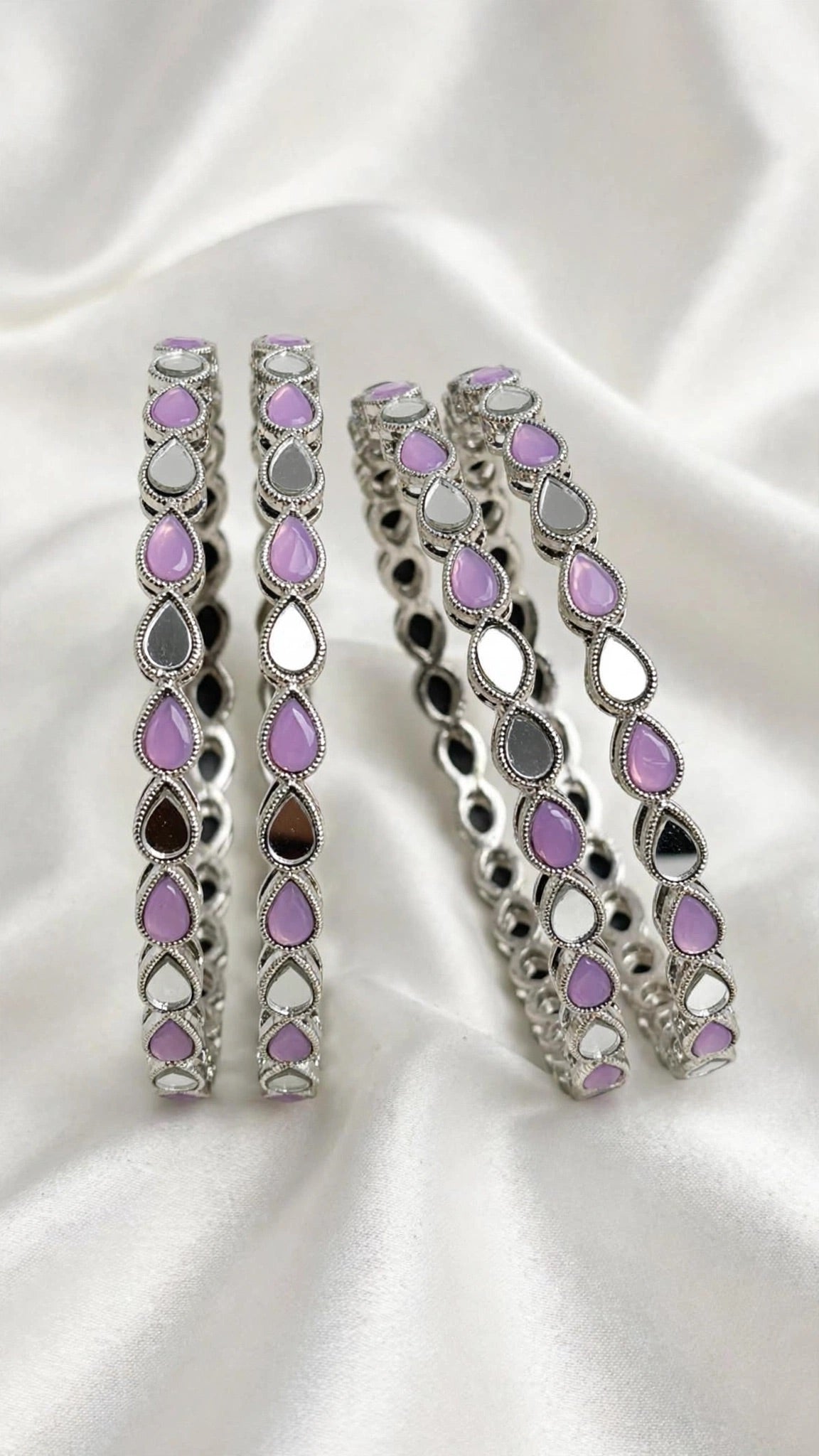 Silver kade bangles - Size 2.8