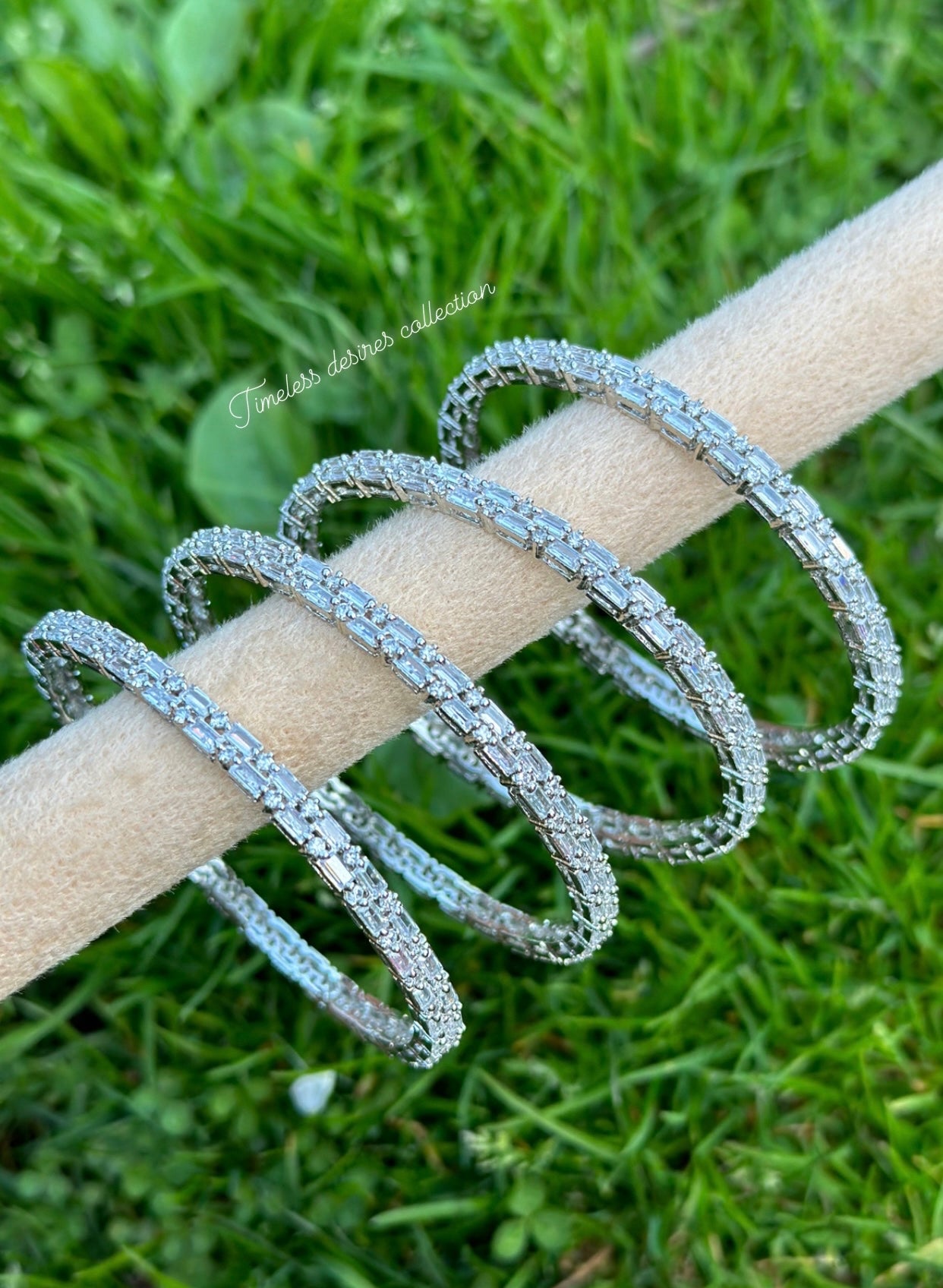 American diamond kangan / bangles in silver