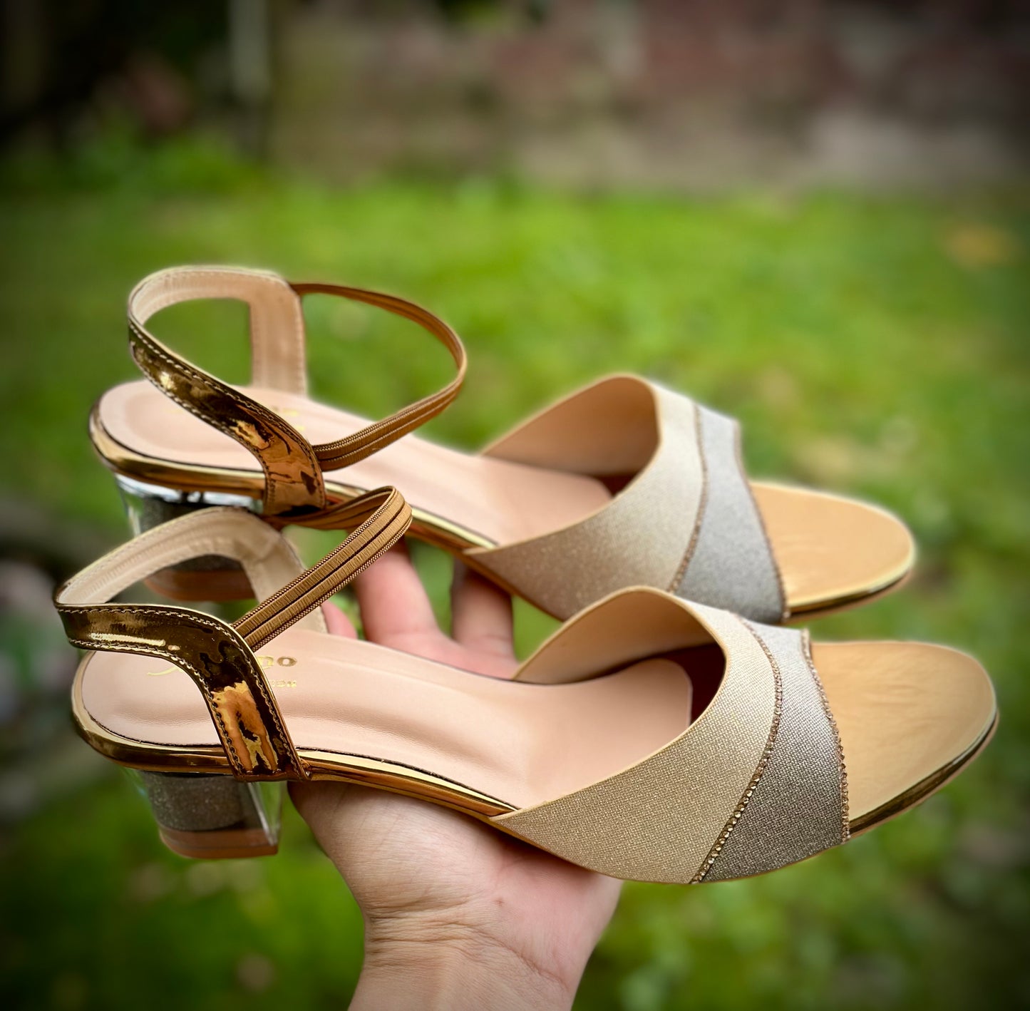 Fency golden heel sandals