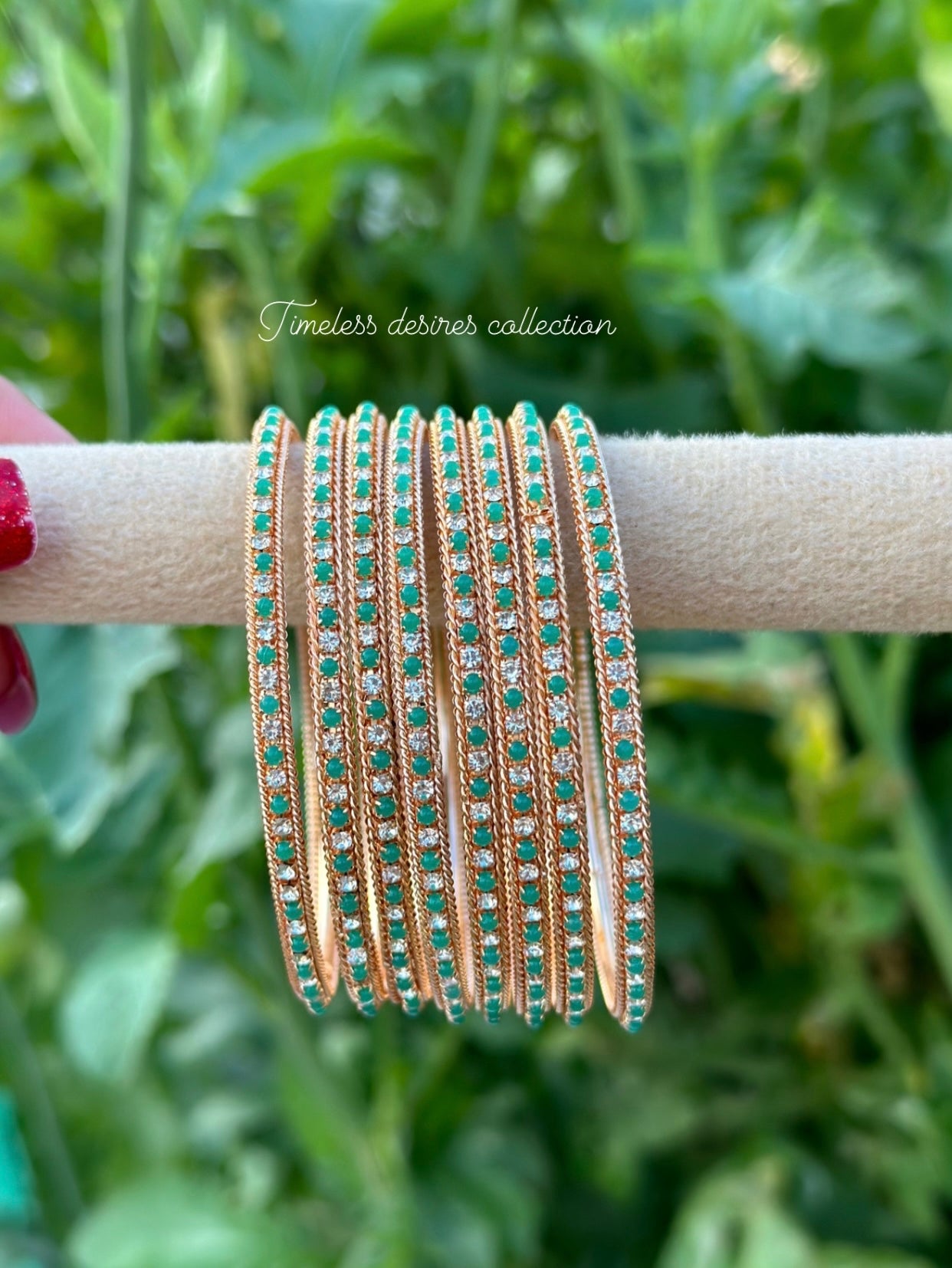 Green kangan bangles set