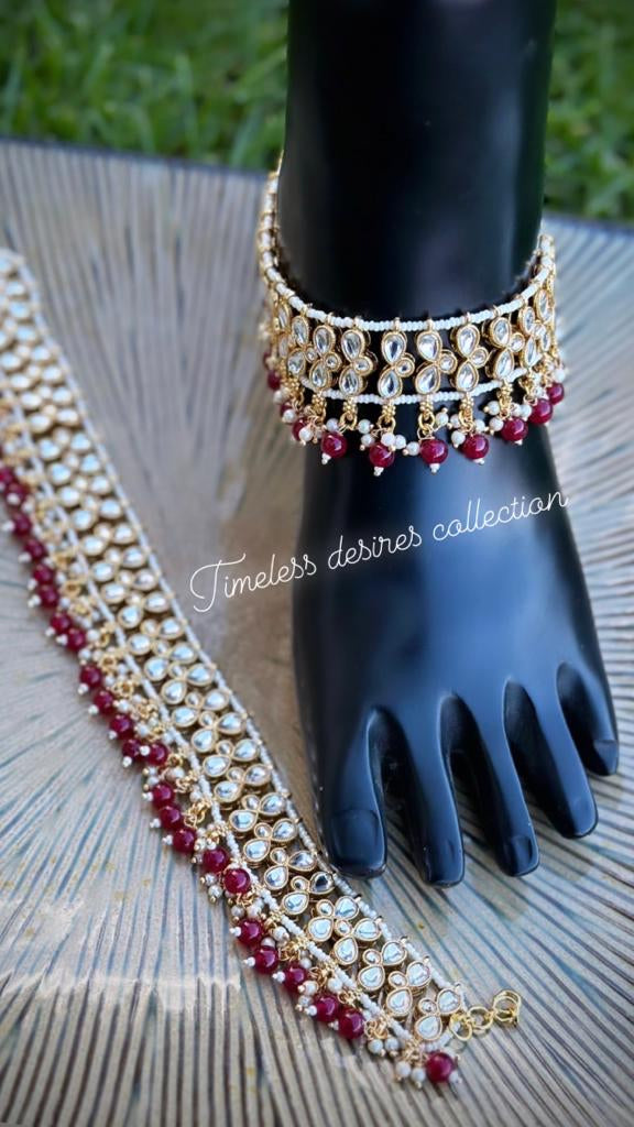 Statement Jhanjra / Anklets in Kundan (TD-32)