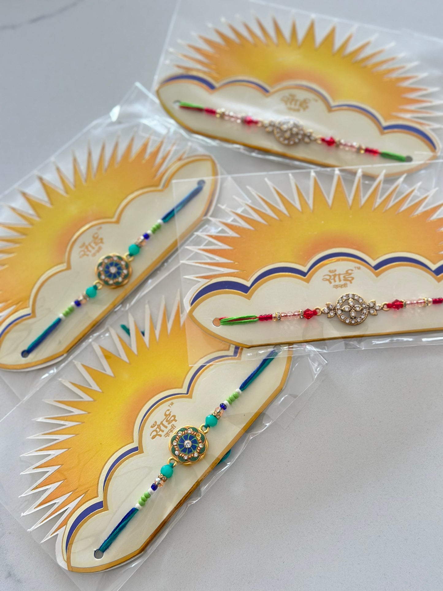 Assorted Rakhi / Rakhdi packs in Kundan ( per pc ) A98