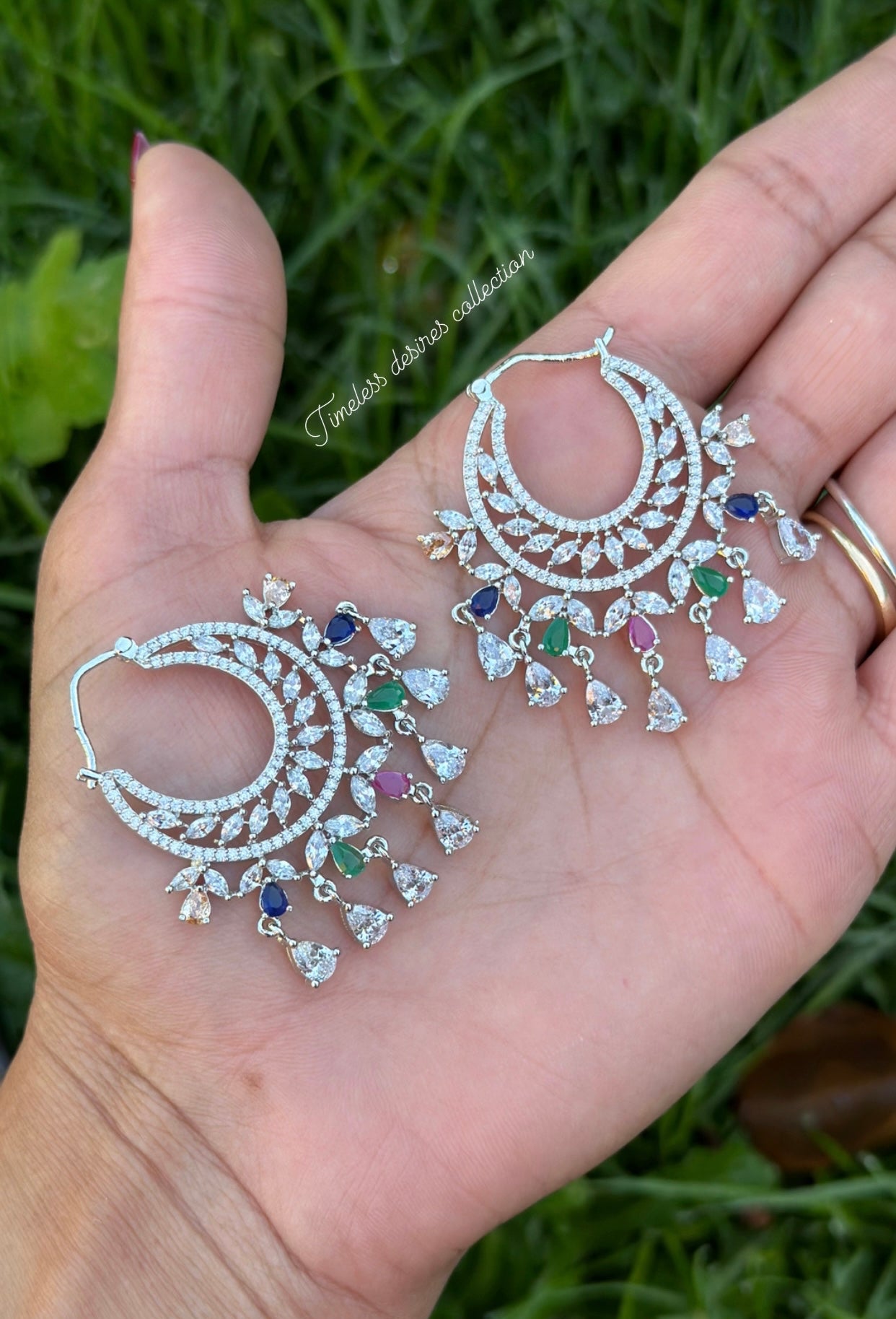 American Diamond waliya earrings ( Code: A4 )