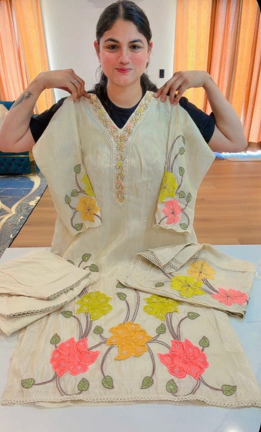 Party wear suit - ( Colour: Off White)