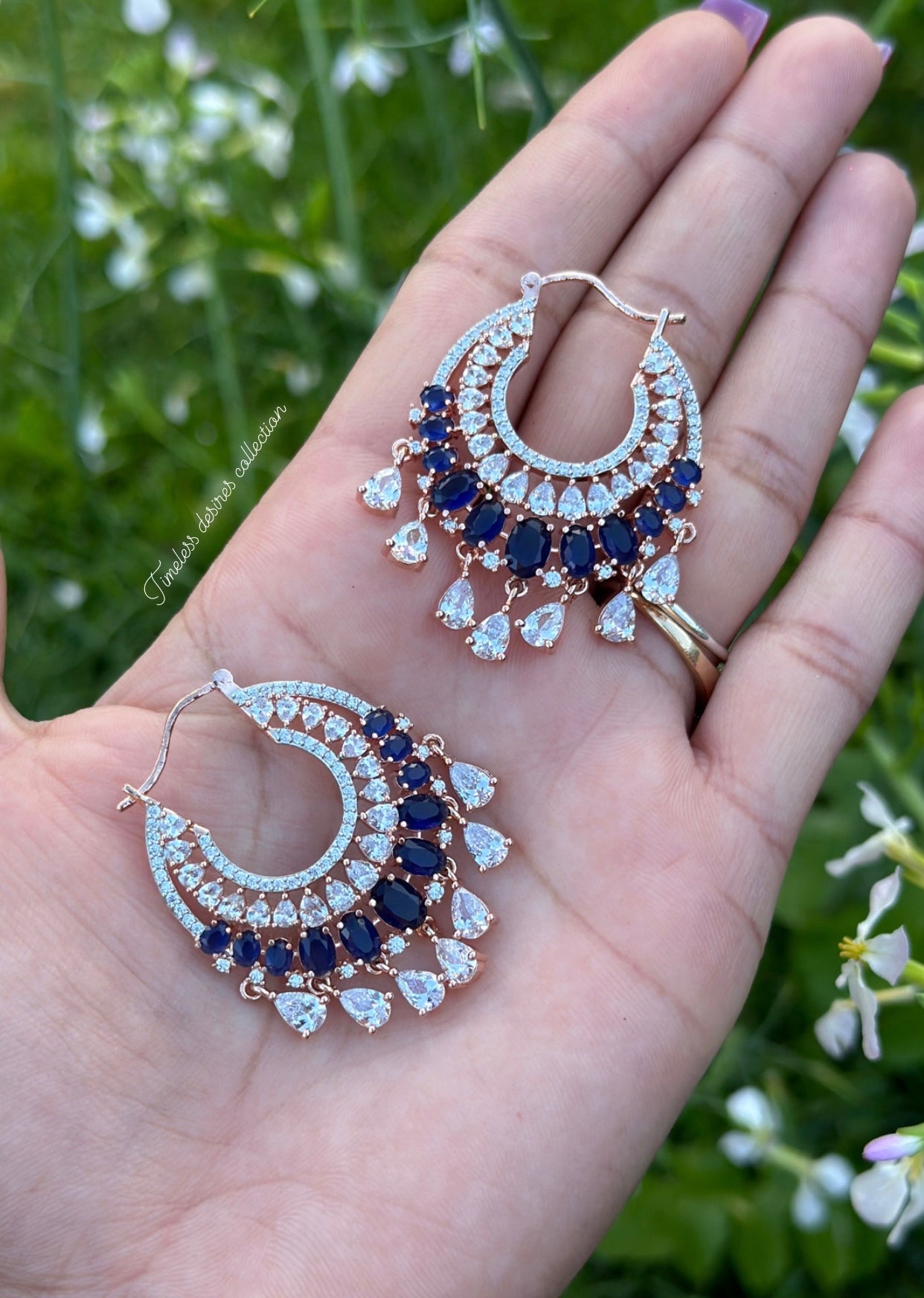 American Diamond waliya earrings ( Code: A3 )