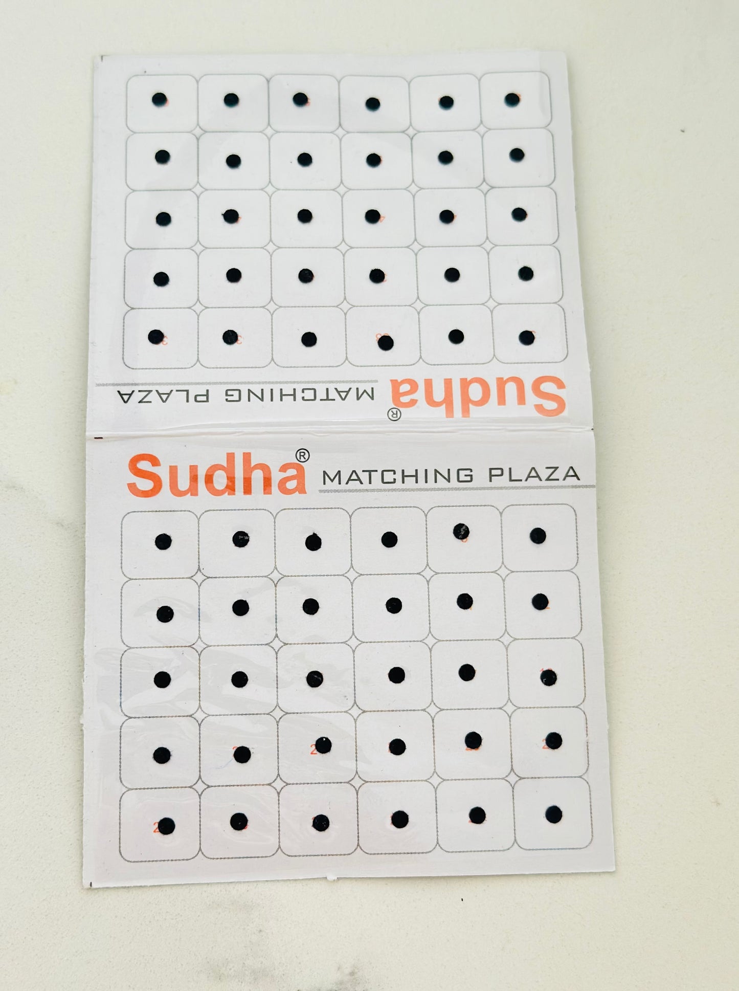 Round shape small bindi card in Black colour
