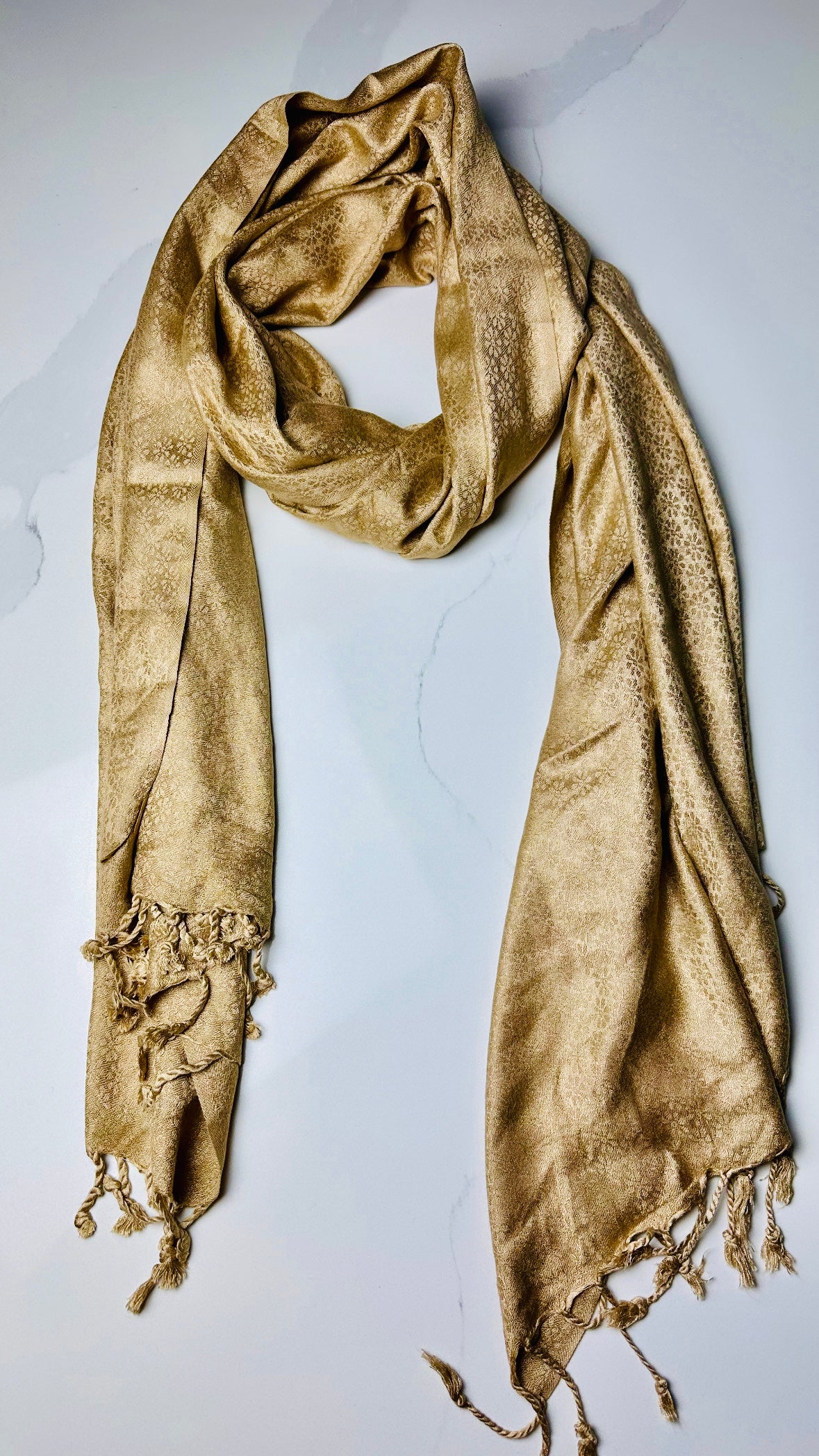 Golden Shawal / Stole - Unisex ( Perfect Gift on Rakhi for brother , Bhain , Bhabi or mum )