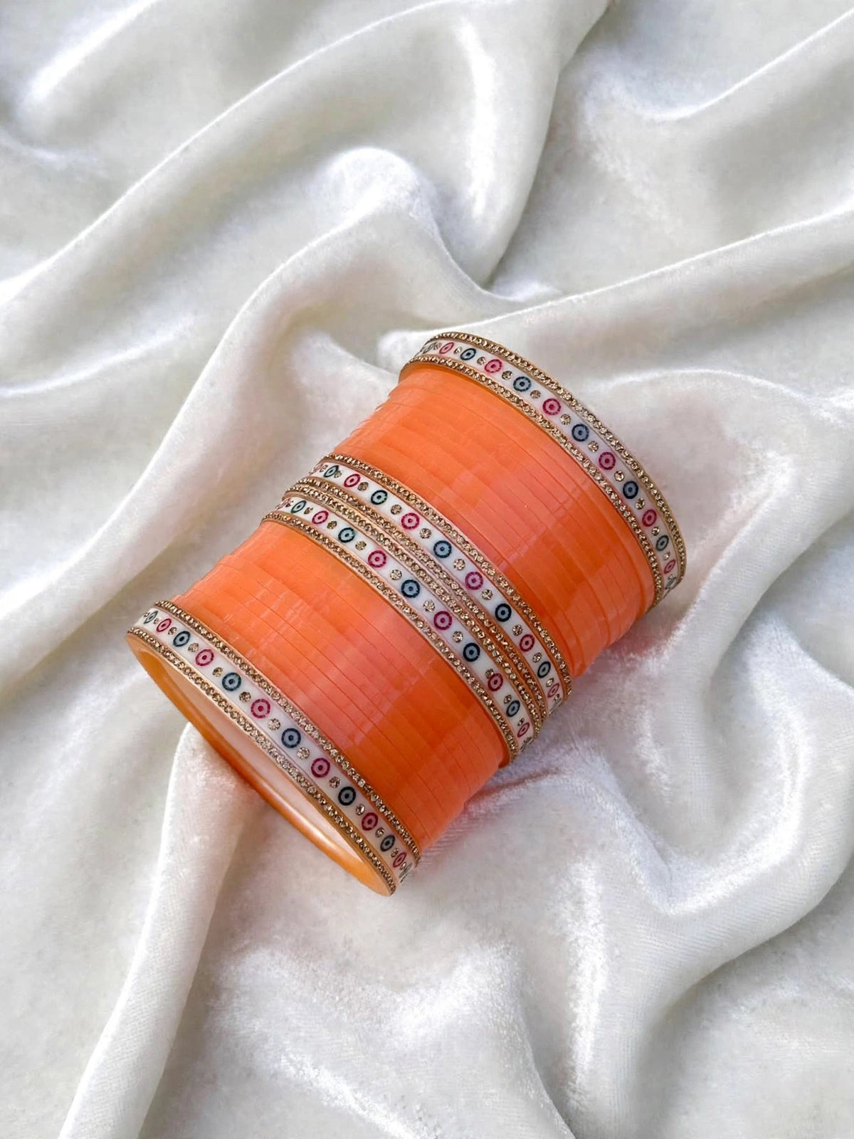 Peach Chooda Bangles