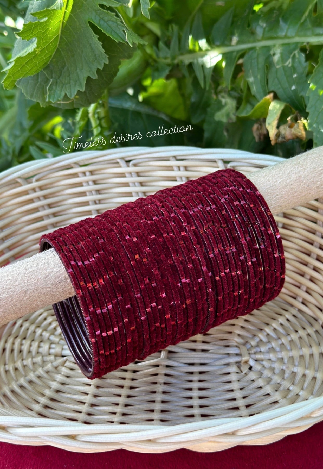 Maroon Plain velvet bangles pack of 36 bangles
