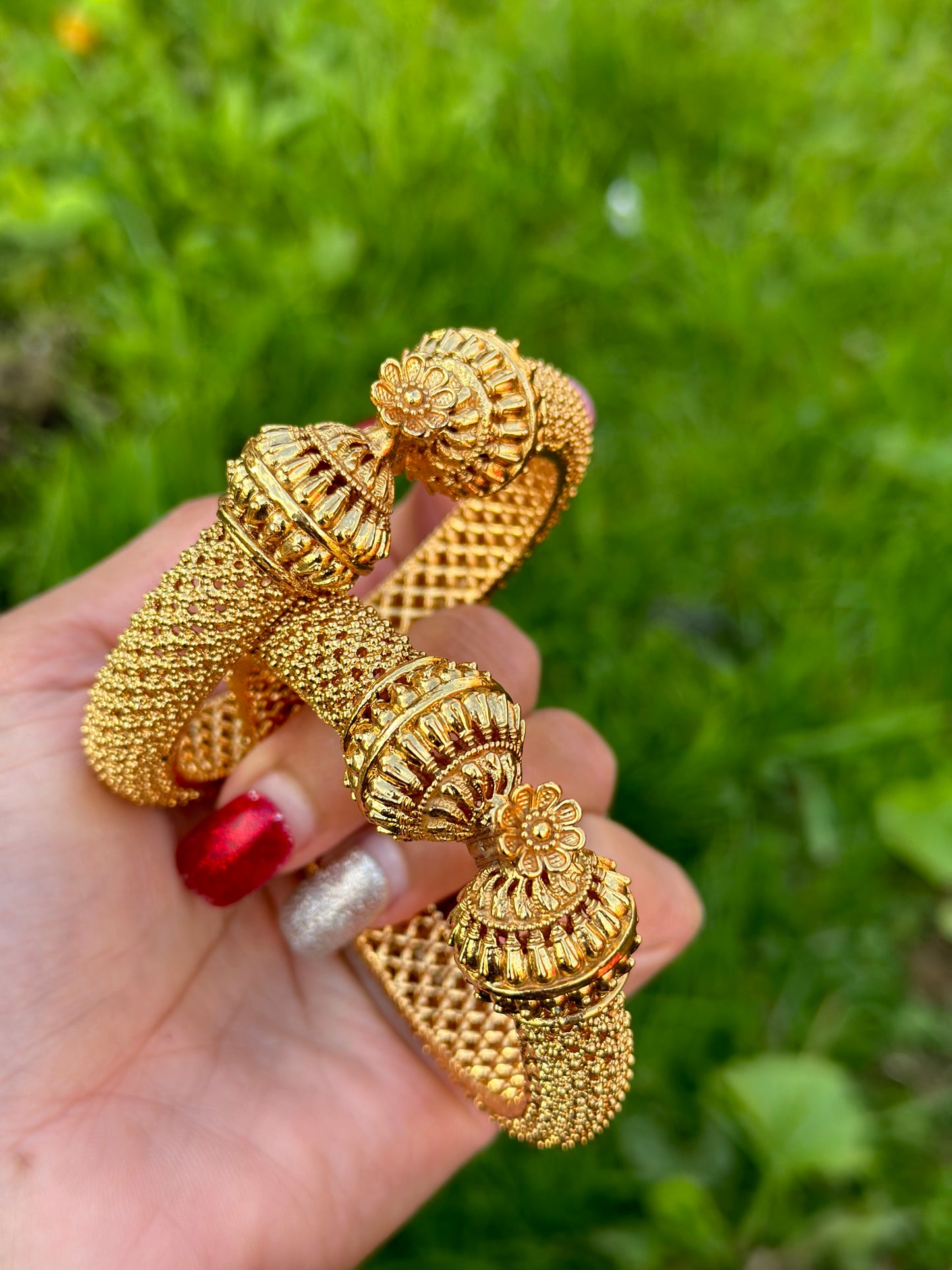 Gold Plated openable antique look kangan’s