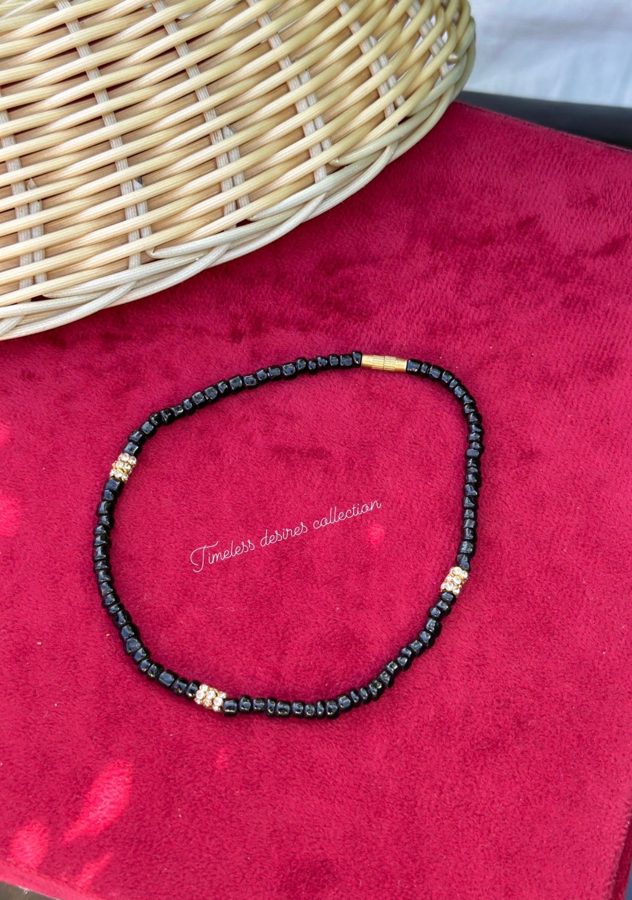 Black sleek anklet adult size