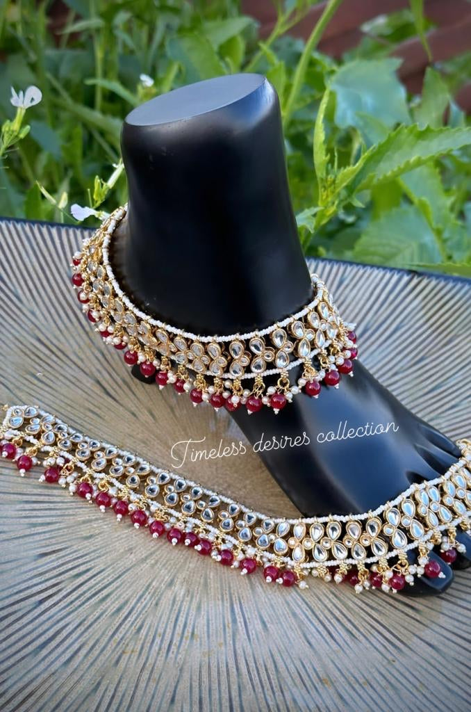 Statement Jhanjra / Anklets in Kundan (TD-32)