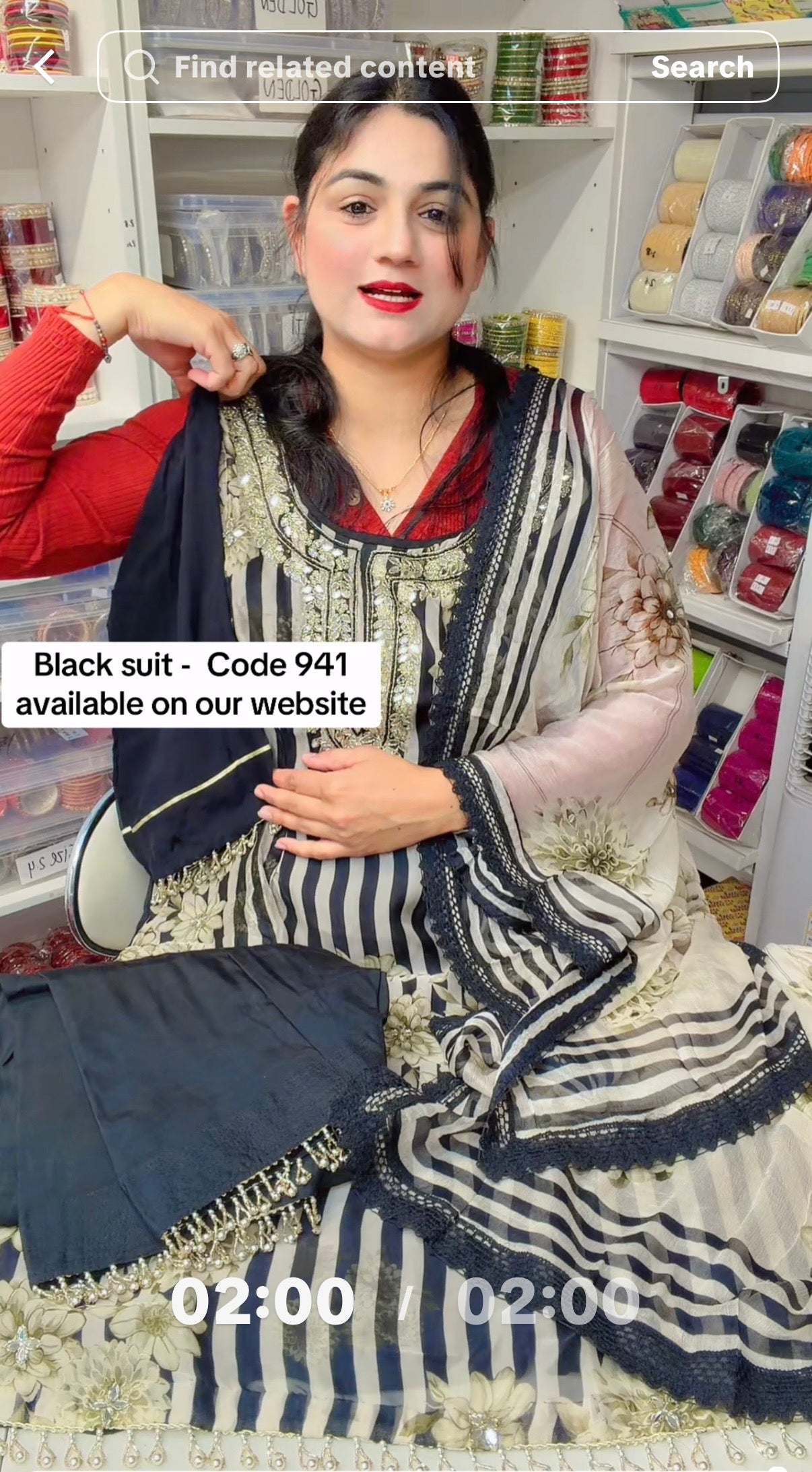 Party/Casual wear suit (Colour: Black )- Code: 941