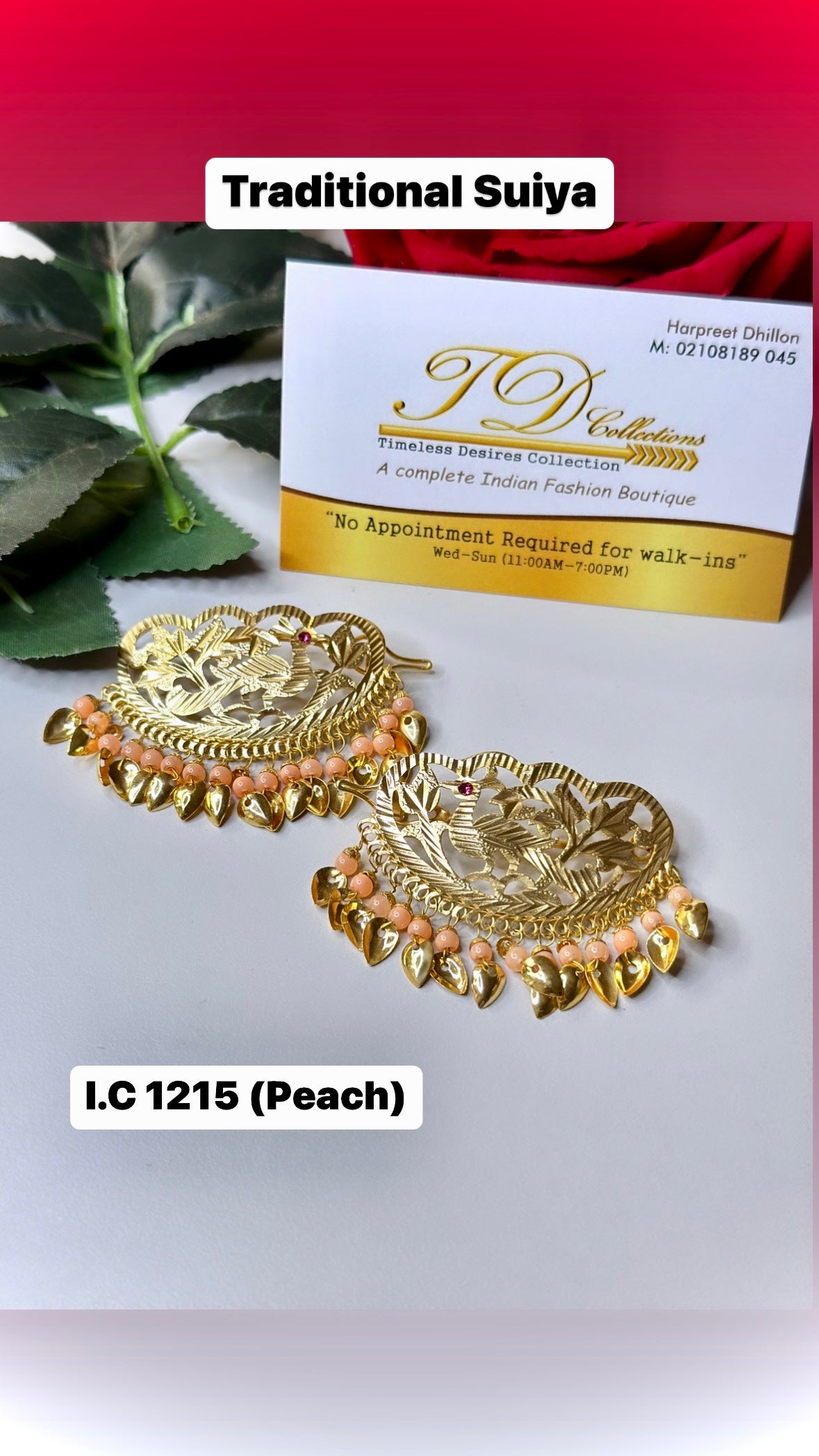 Peach Hair Pins ( Punjabi Traditional Suiya )