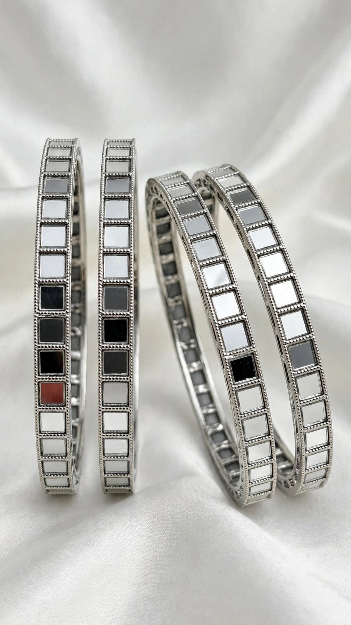 Silver kade bangles - Size 2.4