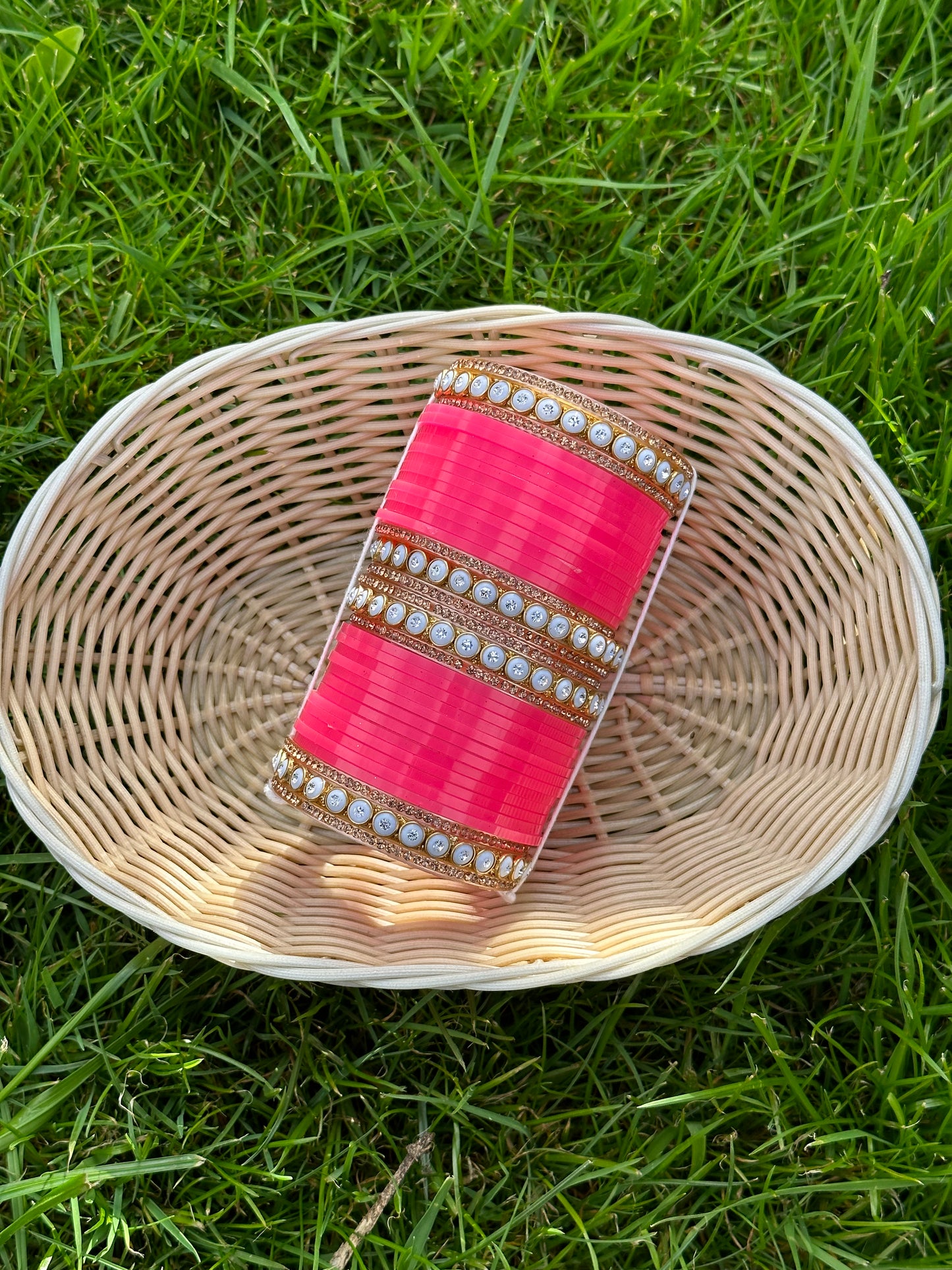 Bright Baby Pink colour Chooda bangles