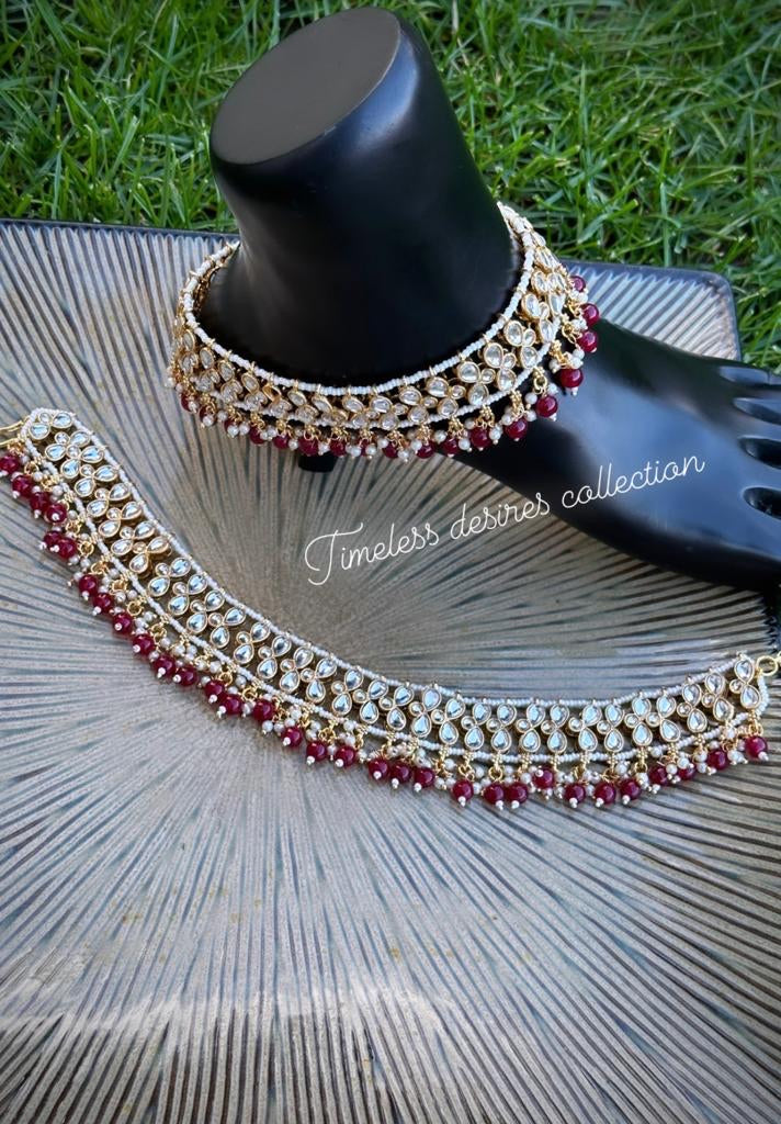 Statement Jhanjra / Anklets in Kundan (TD-32)