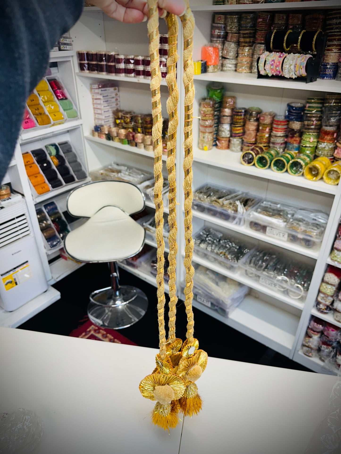 Mirror long paranda in golden colour, Code: PR2
