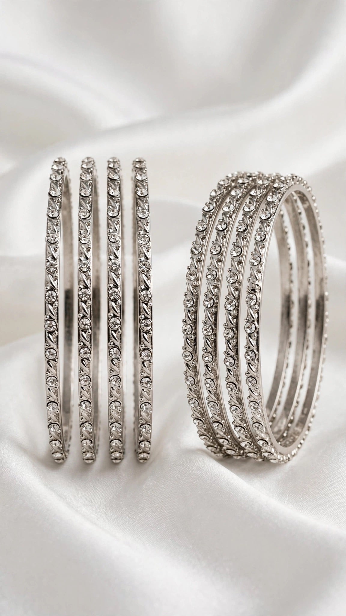 Silver kade bangles - Size 2.4 l
