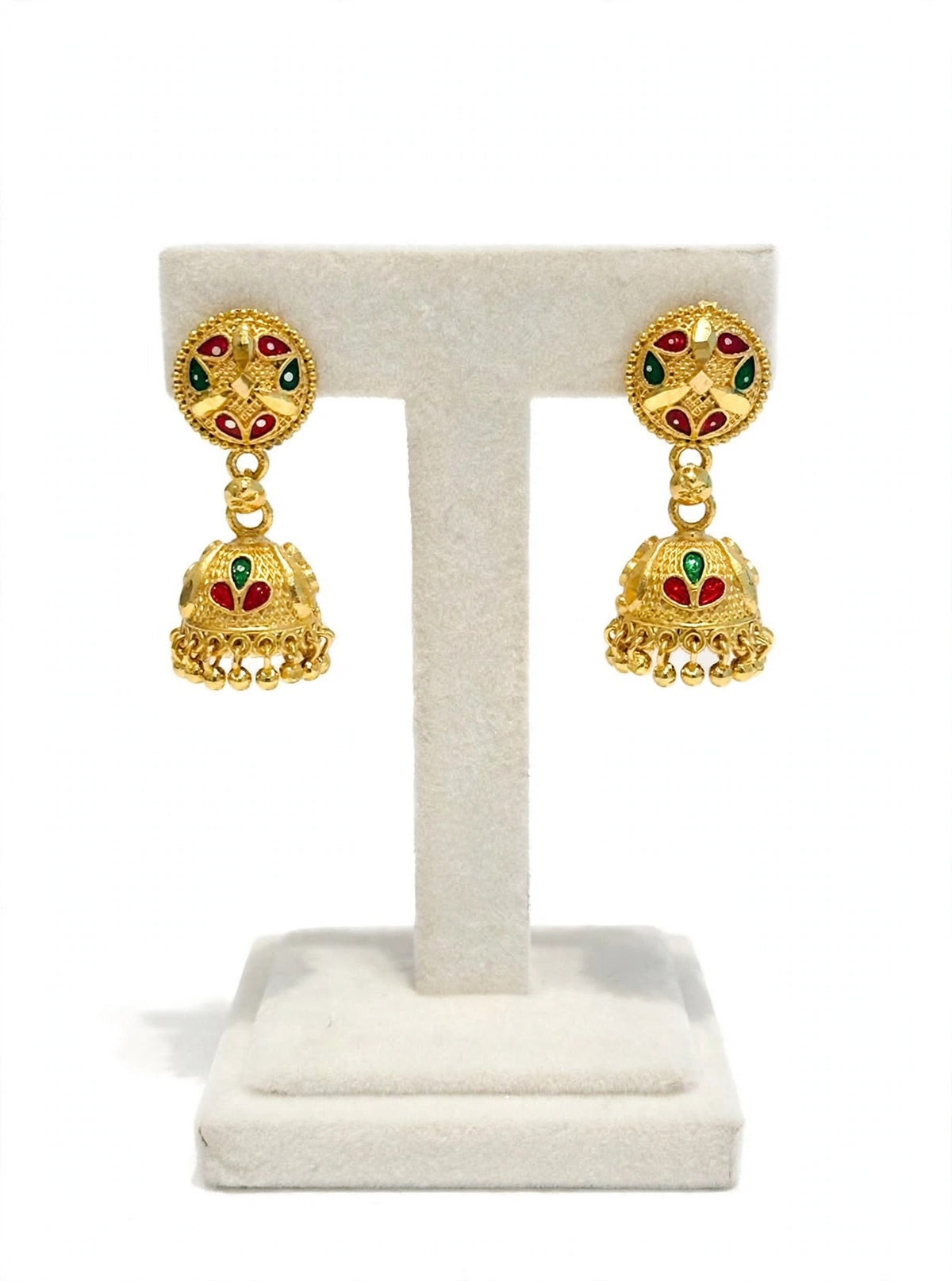 Gold Look Earrings, ( Code: 43 )