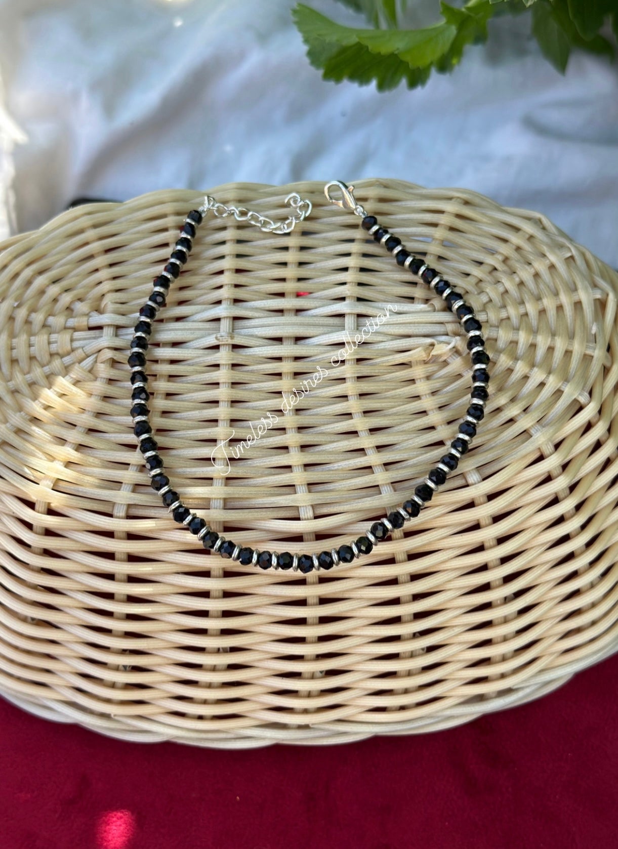 Black sleek anklet adult size