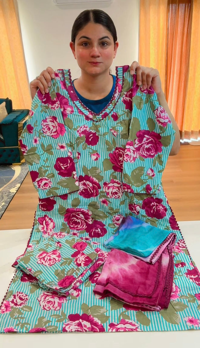 Cotton Printed Boutique Stitched Suit, Code: 225