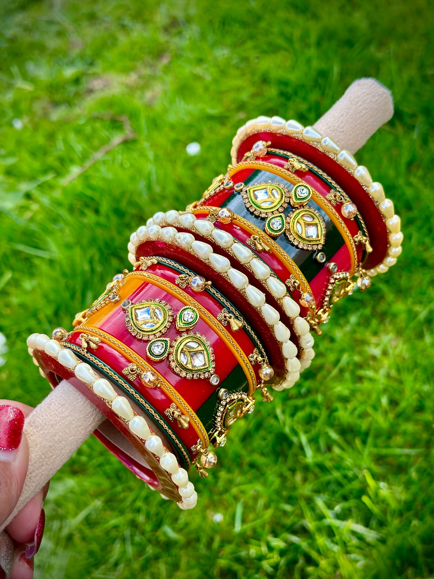 Rajwadi Chooda bangles for Karwa Chauth