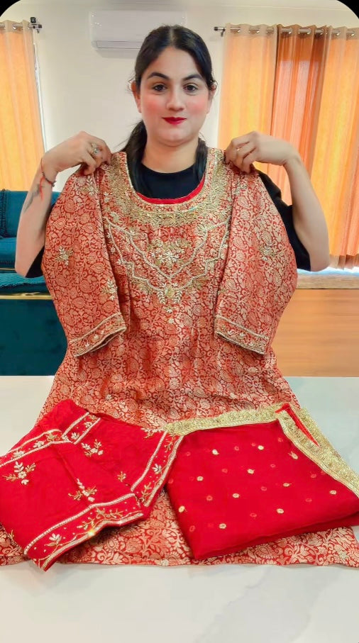 Handwork party-wear suit on Kheen Khab - Code 920