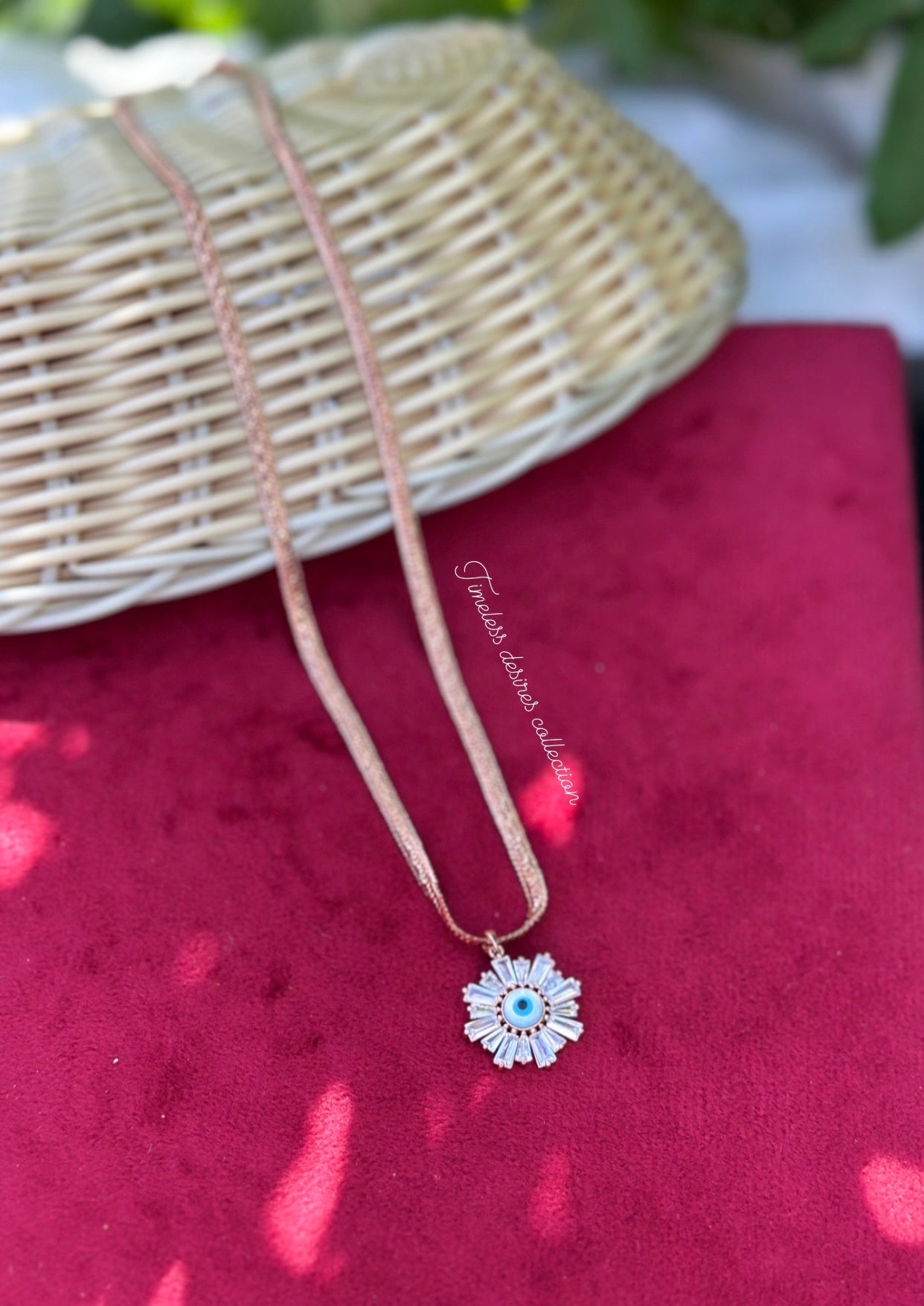 Evil eye necklace in American diamond