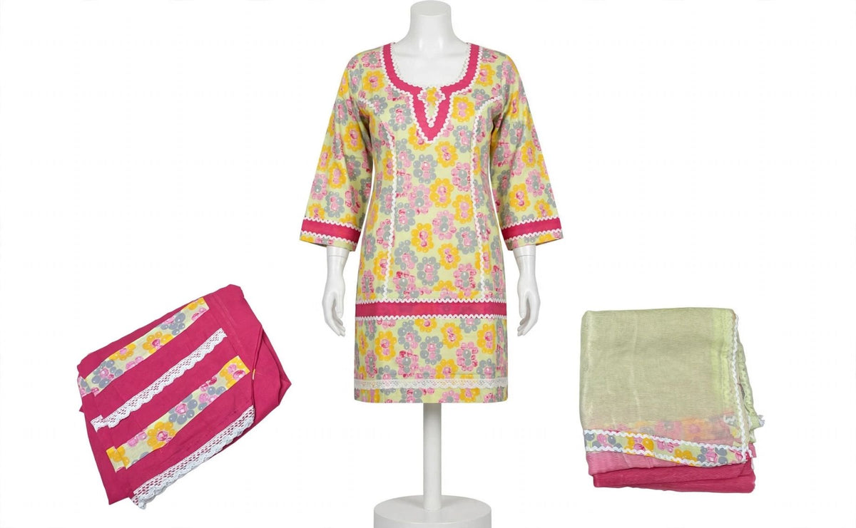 Cotton boutique stitched suit in premium quality, (Code: 084)