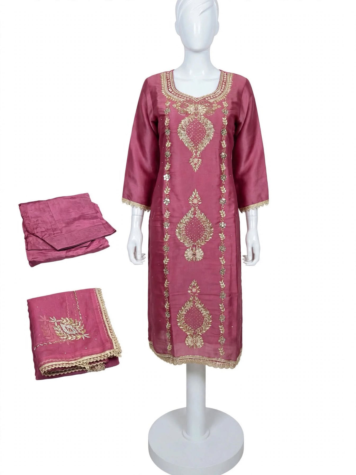 Party wear handwork boutique suit in Glass silk (Code: 099)