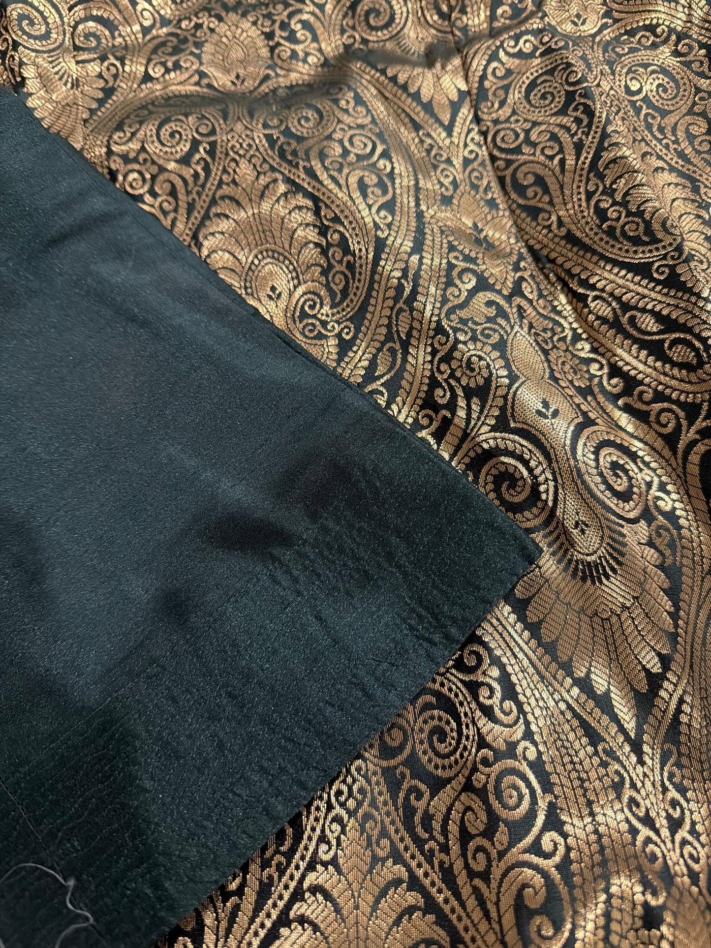 Bottle Green Kheen Khab / brocade salwar suit - Code 257