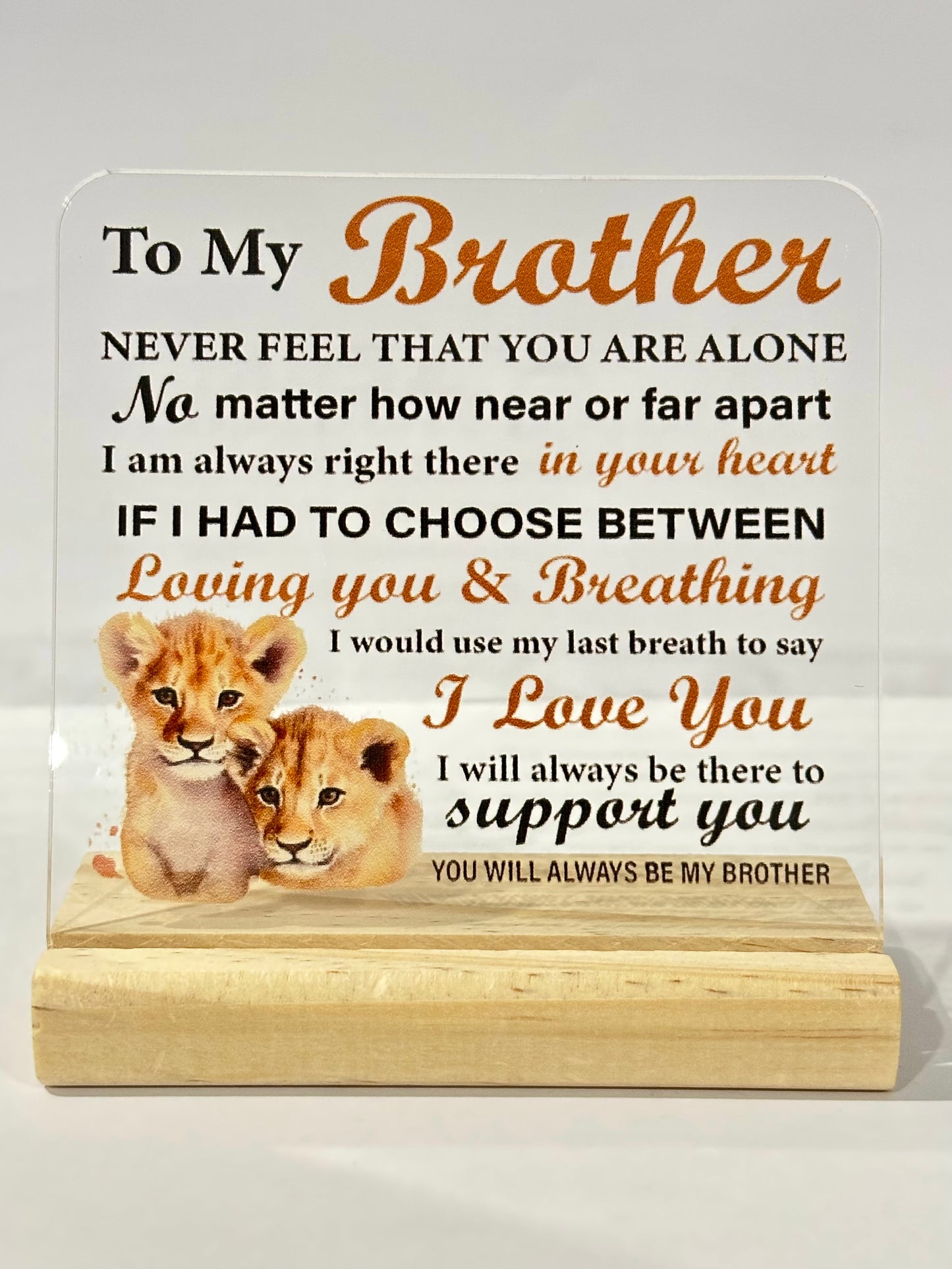 1pc Acrylic Table Decorations, Gift For Brother From Sister. Perfect Rakhi Gift 🎁, Code: G9