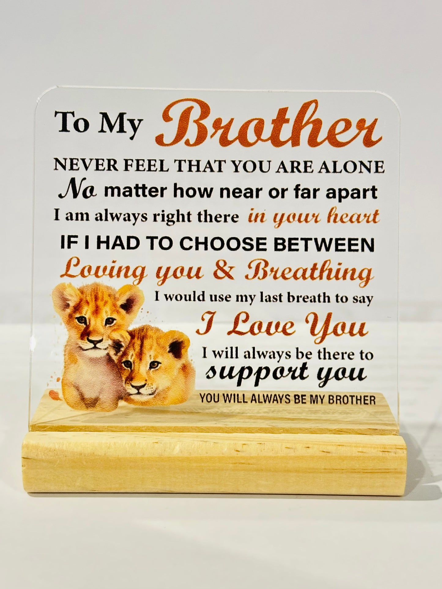 1pc Acrylic Table Decorations, Gift For Brother From Sister. Perfect Rakhi Gift 🎁, Code: G9