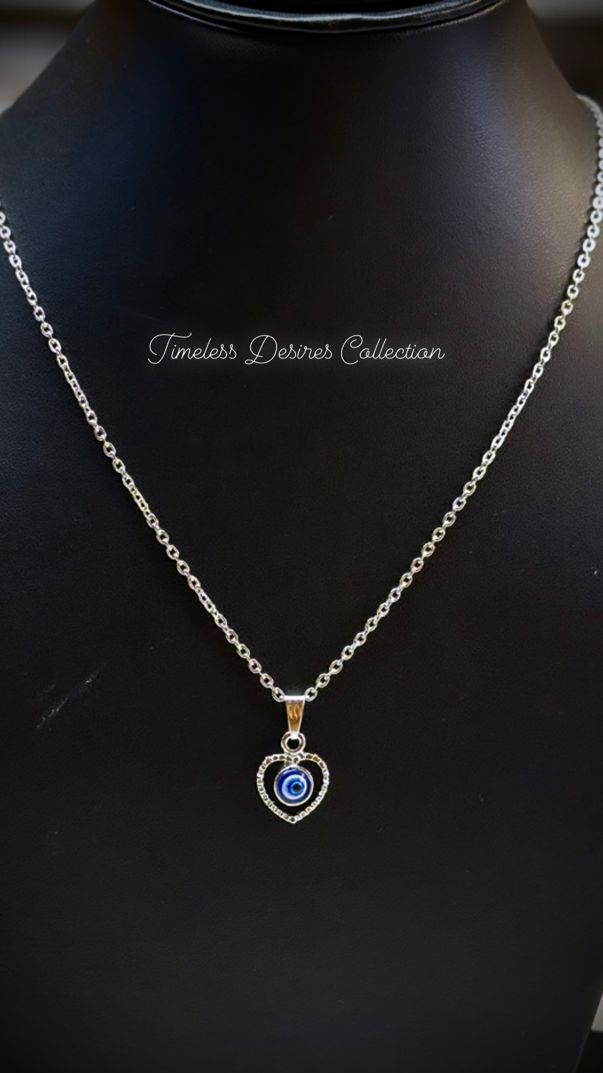 Evil Eye Heart Shape pendant with necklace
