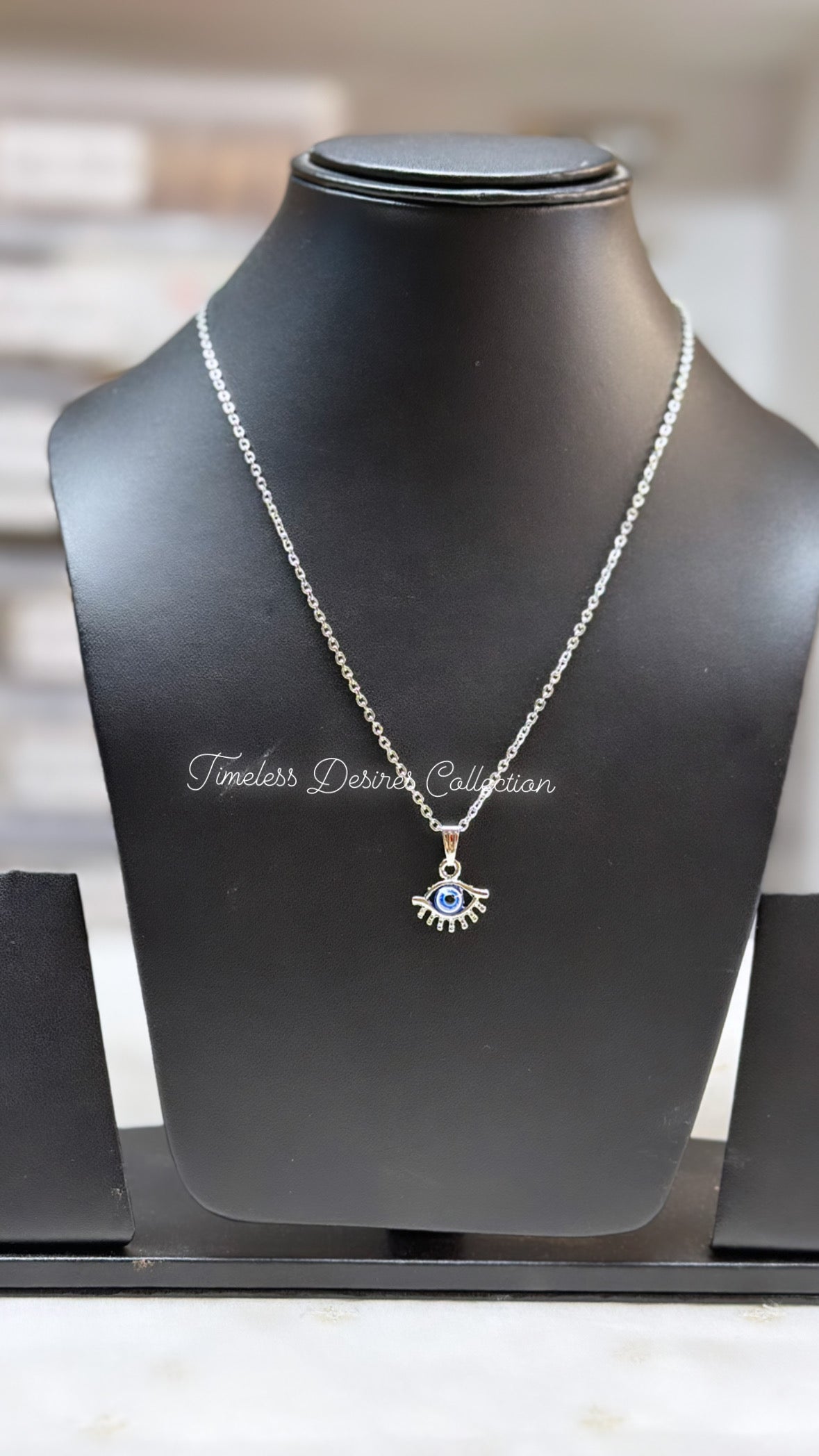 Evil Eye in eye pendant with necklace
