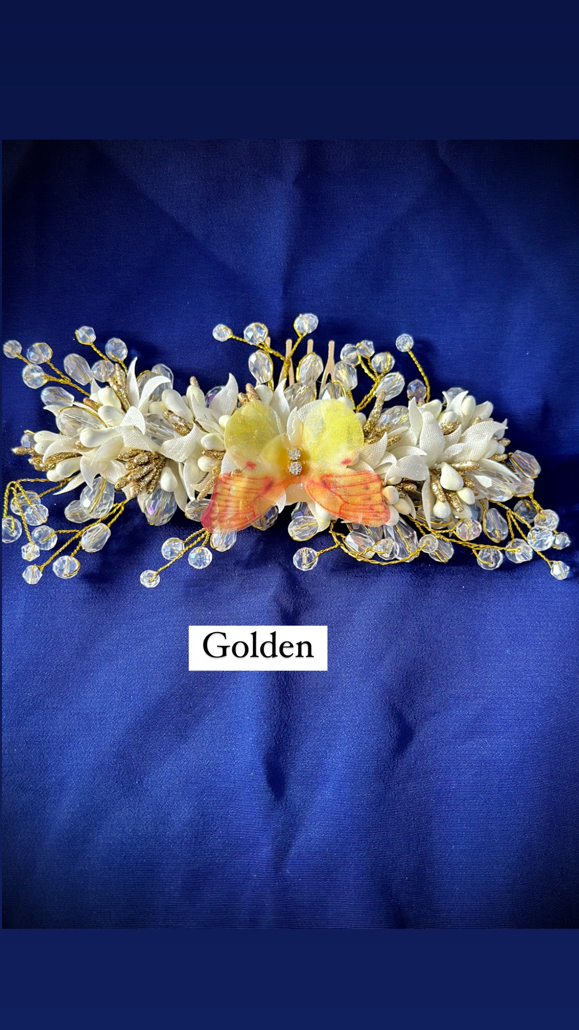 Crystal loaded hair accessories golden