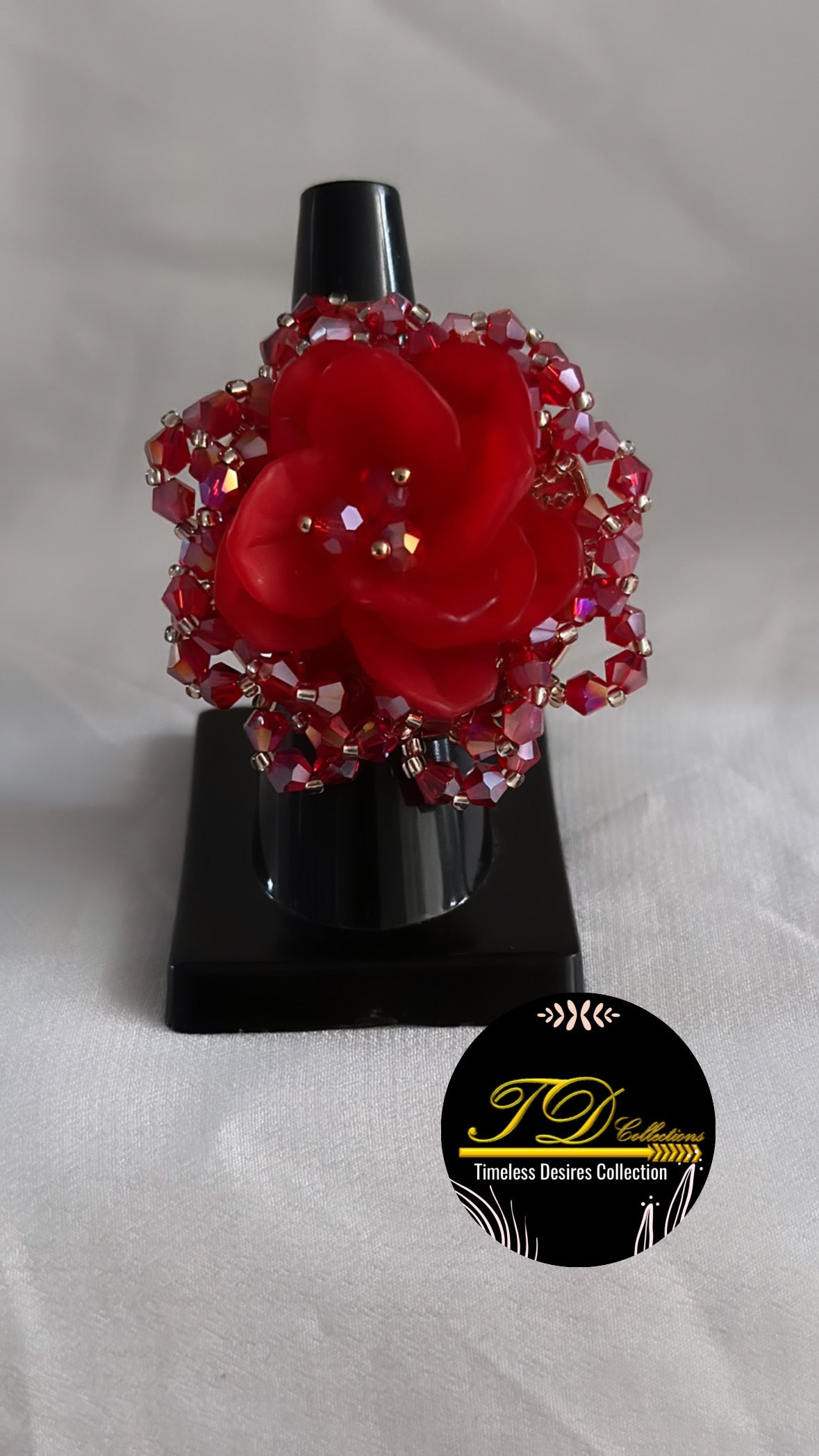 Crystal Rose Adjustable Rings ( 6 Colours )