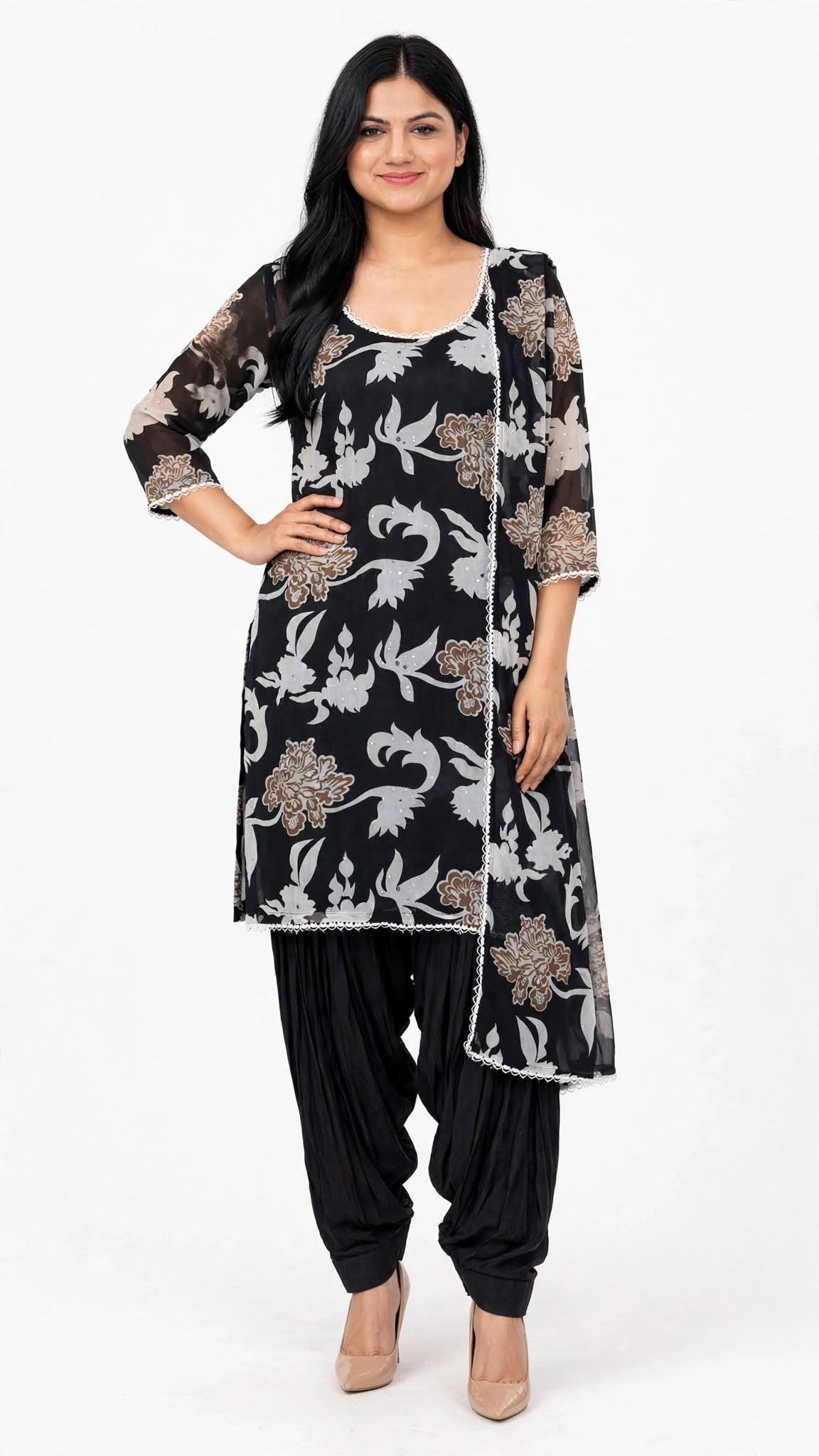 Georgette salvar suit, Code: