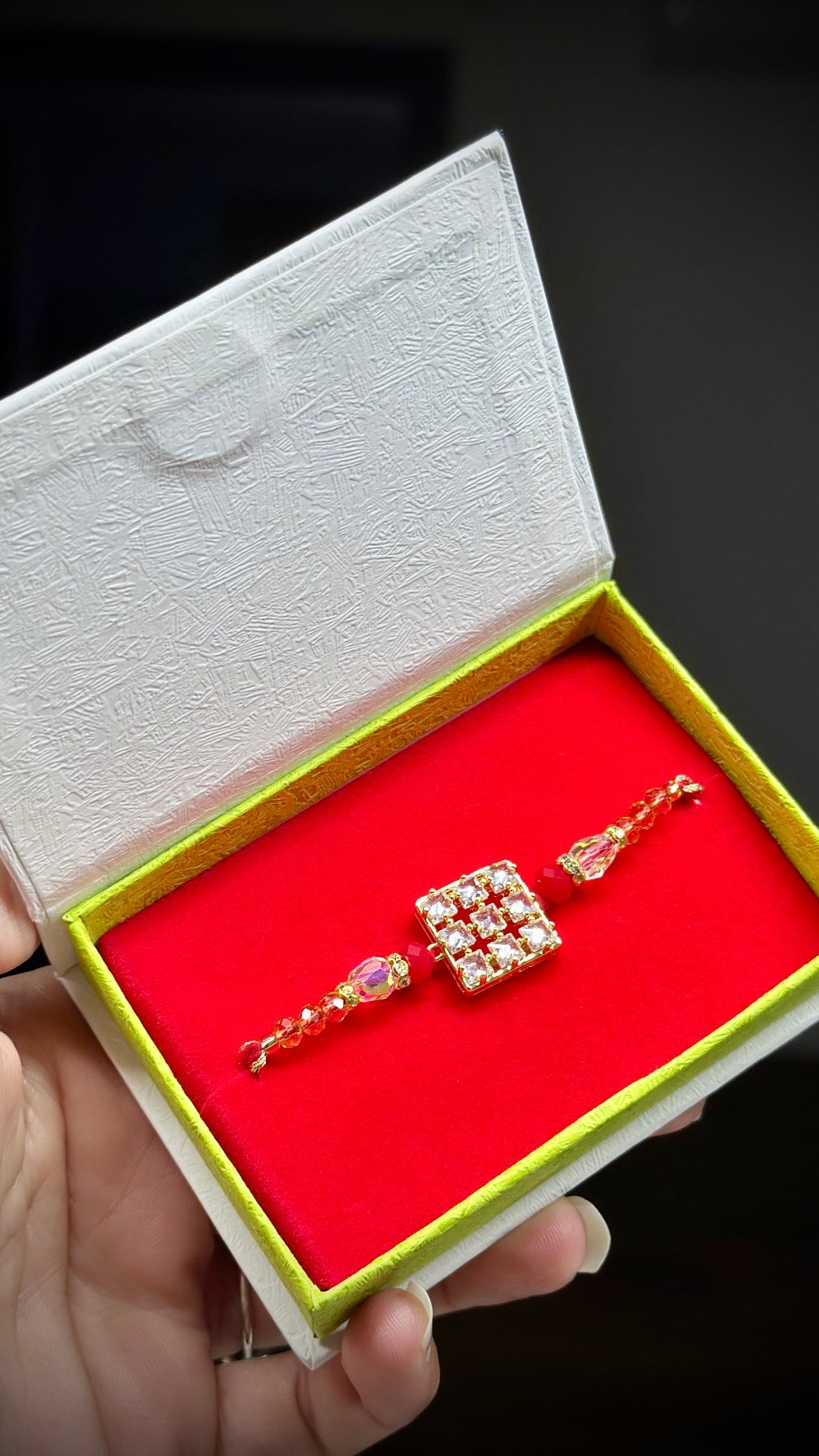 American Diamond Rakhi / Rakhdi Box ( Premium Range ) - Code A39