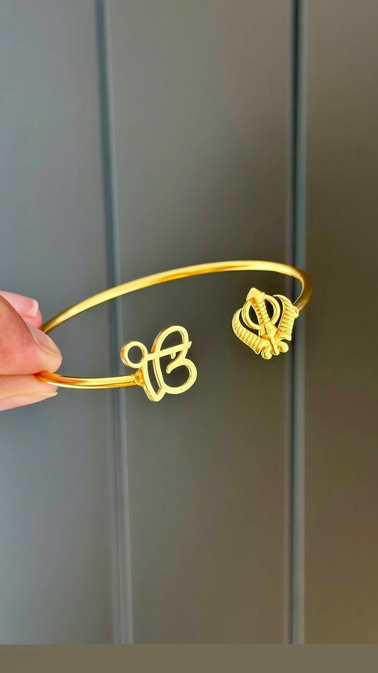 ੴ ਖੰਡਾ 🪯 Adjustable size Bangles Kada ( Unisex ) Perfect Rakhdi Gift : A84