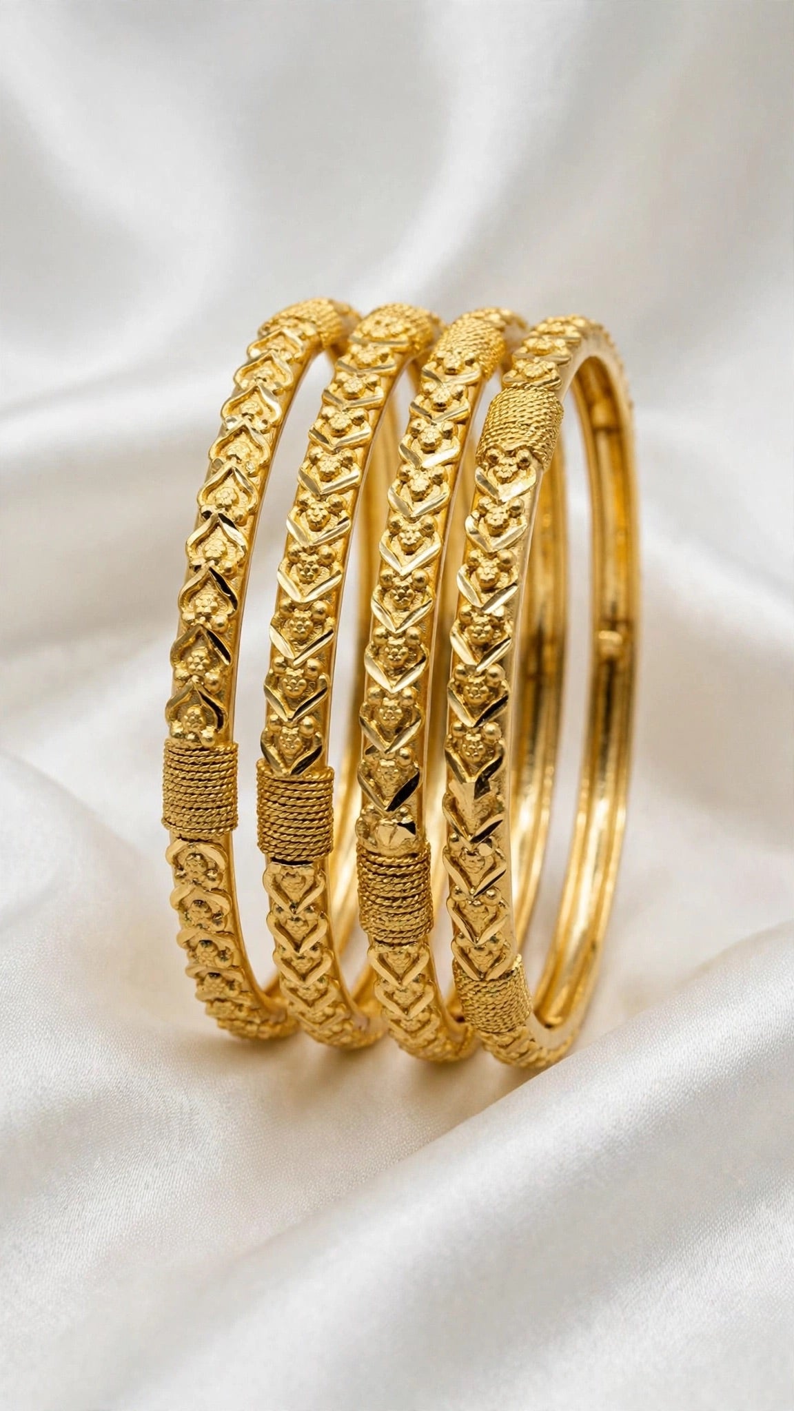 Gold 4 bangles - size 2.8